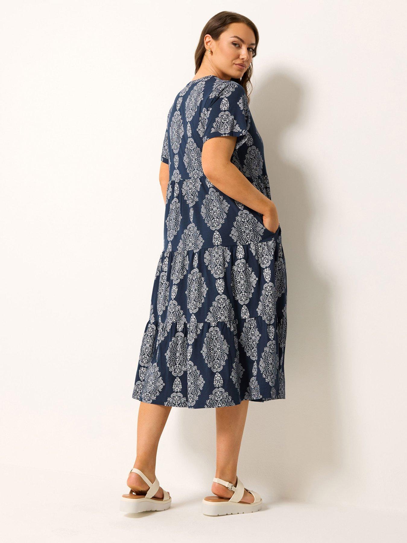 Image 2 of 5 of Yours Curve Cotton Tierred Dress
