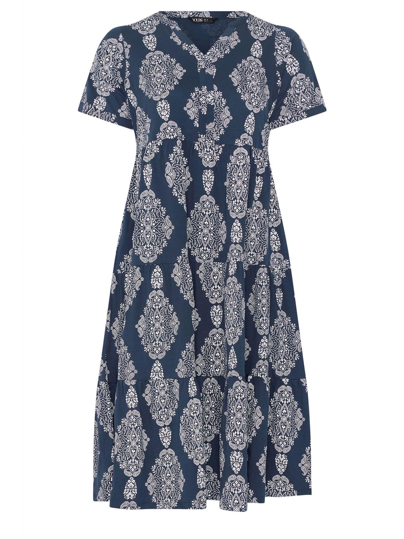 Image 5 of 5 of Yours Curve Cotton Tierred Dress