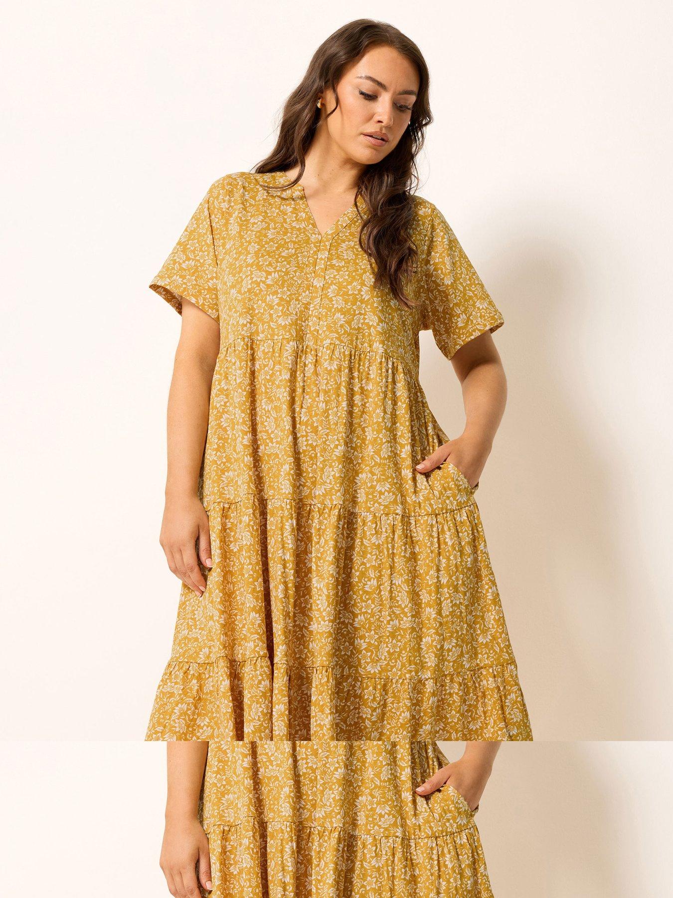 Image 3 of 5 of Yours Curve Cotton Tierred Dress