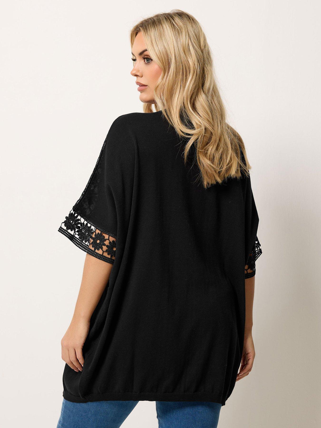 Image 2 of 5 of Yours Curve Crochet Sleeve Kimono