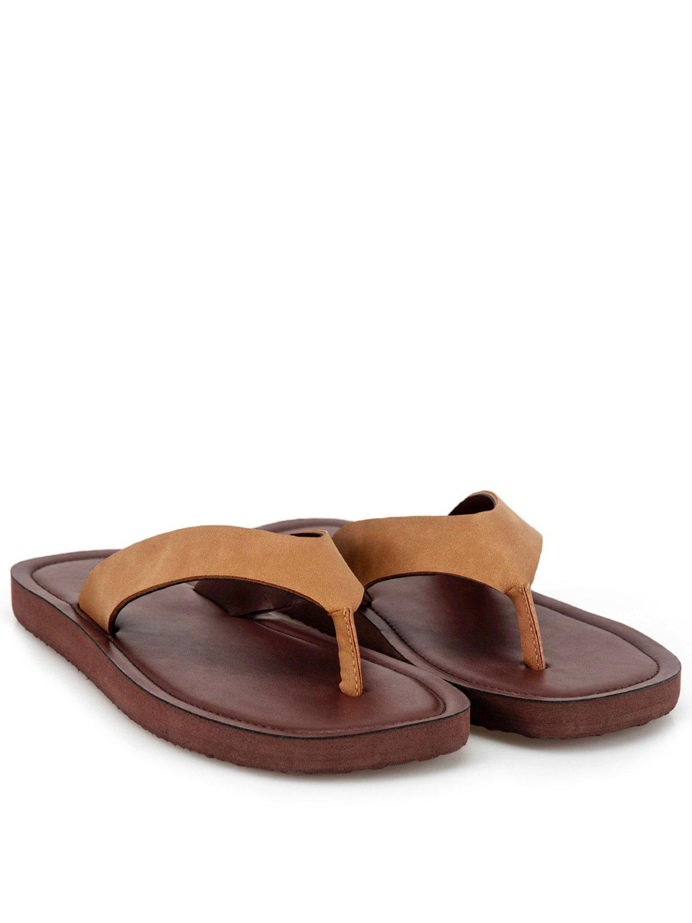 TOTES Ladies Square Toe Faux Suede Flip Flop - Tan