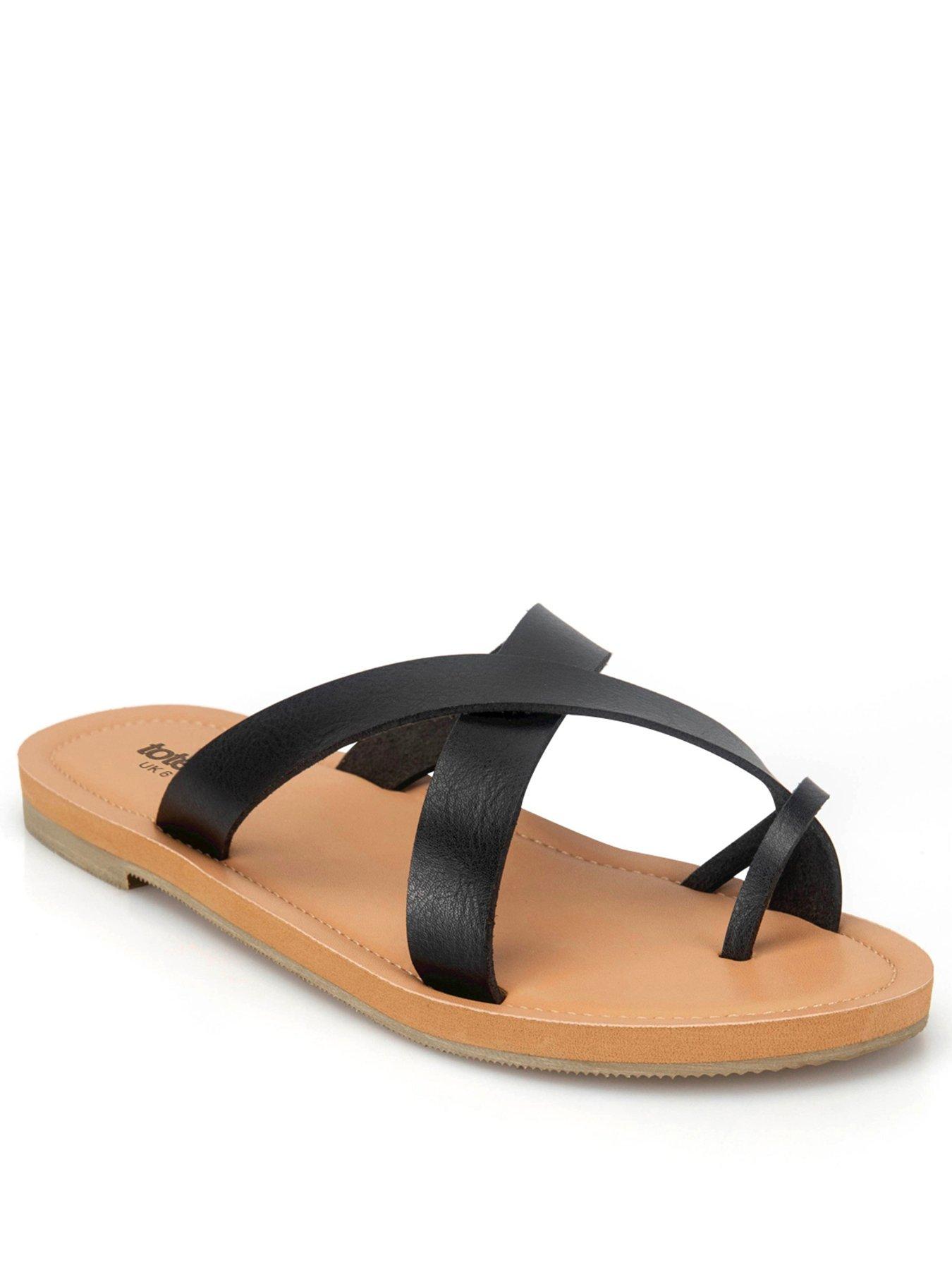 Image 2 of 5 of TOTES Ladies Toe Post Strap Sandal - Black