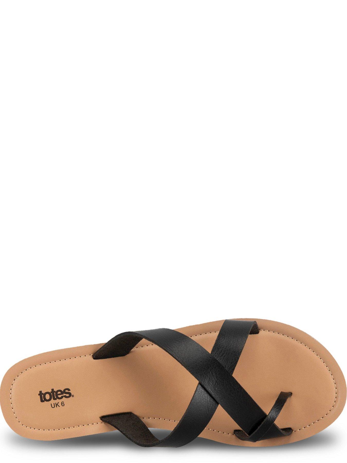 Image 3 of 5 of TOTES Ladies Toe Post Strap Sandal - Black