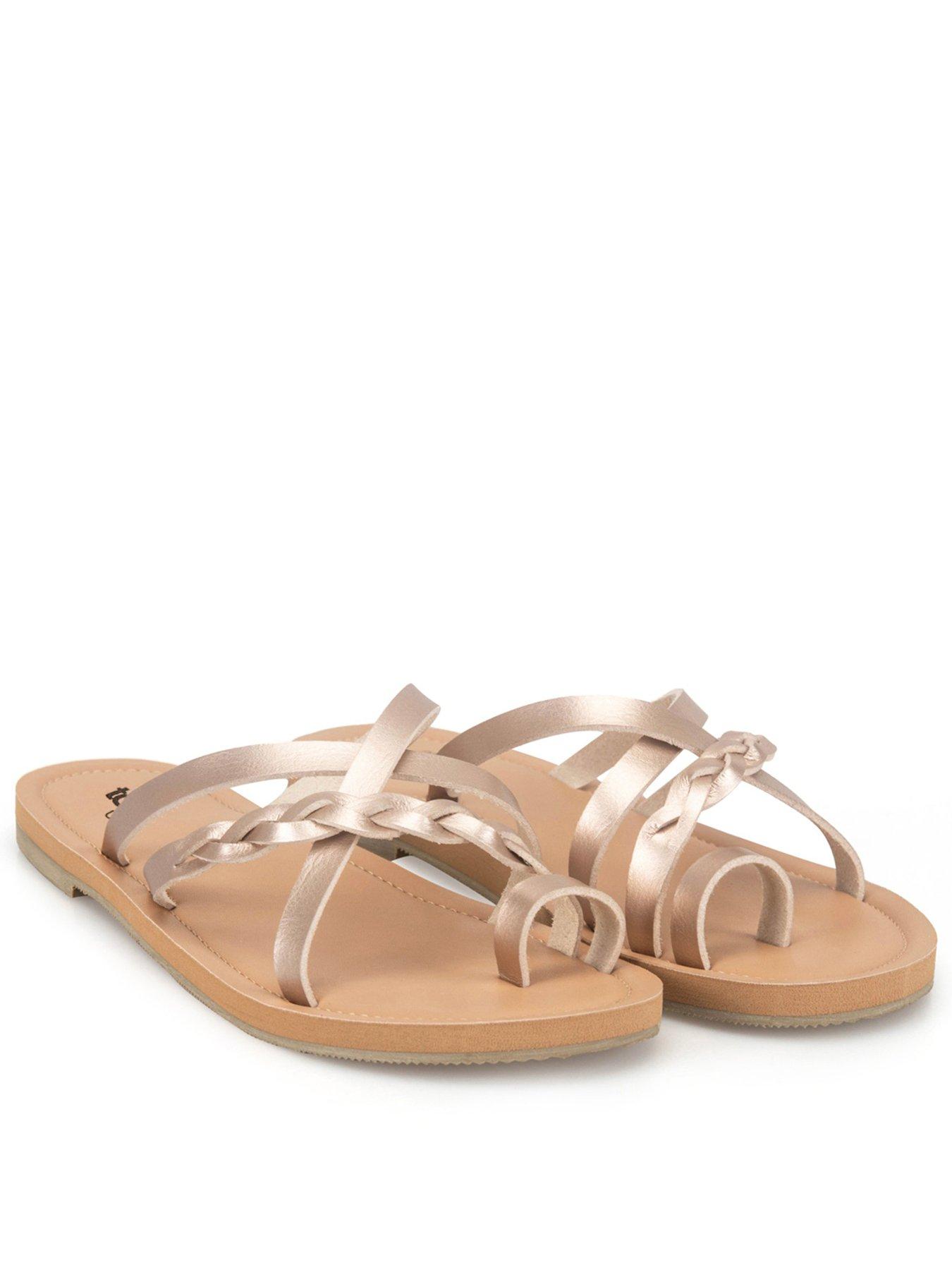 TOTES Ladies Toe Post Strappy Sandal - Rose Gold
