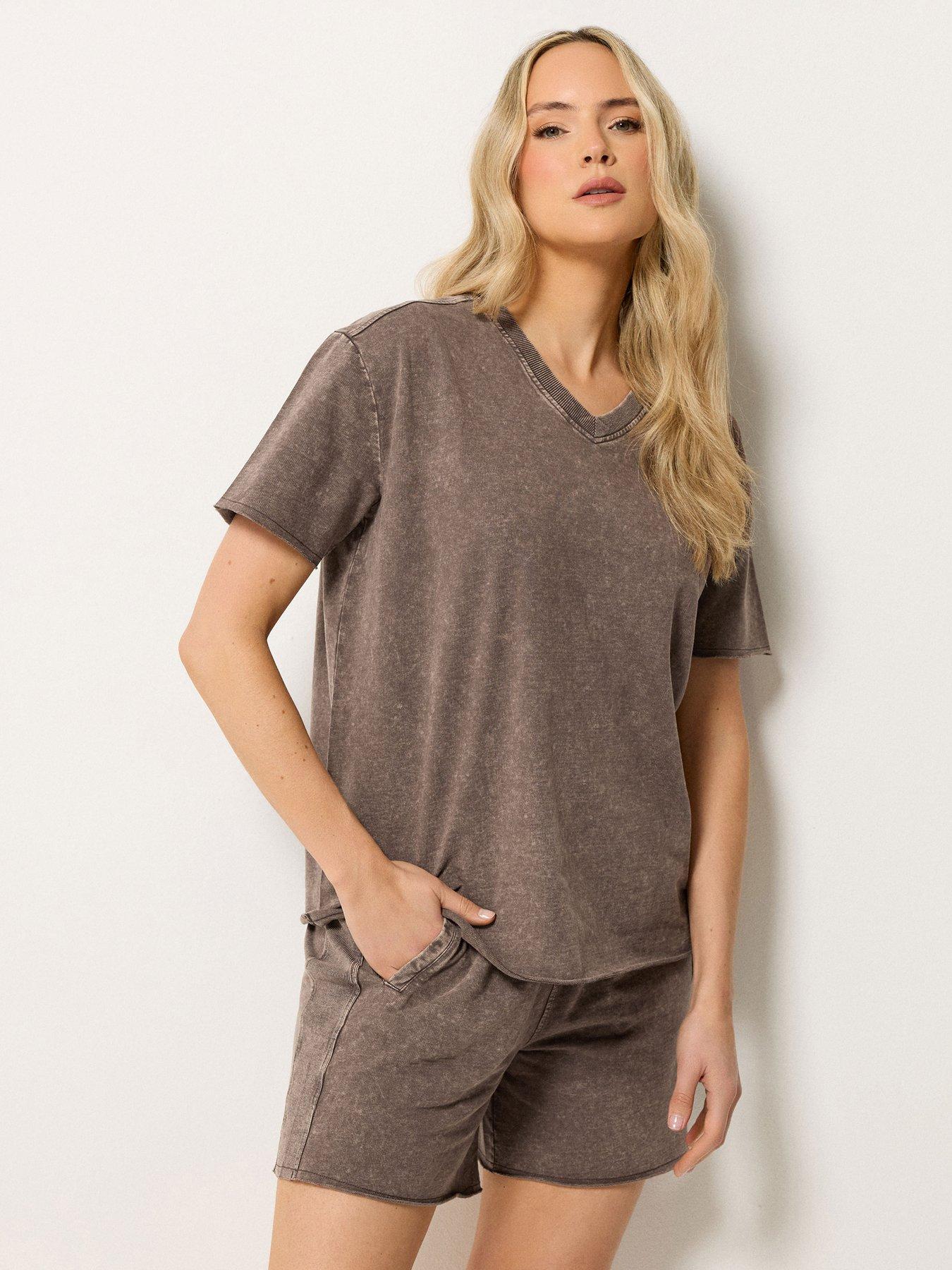Long Tall Sally Tall Acid Wash Short  &  Sweat Set