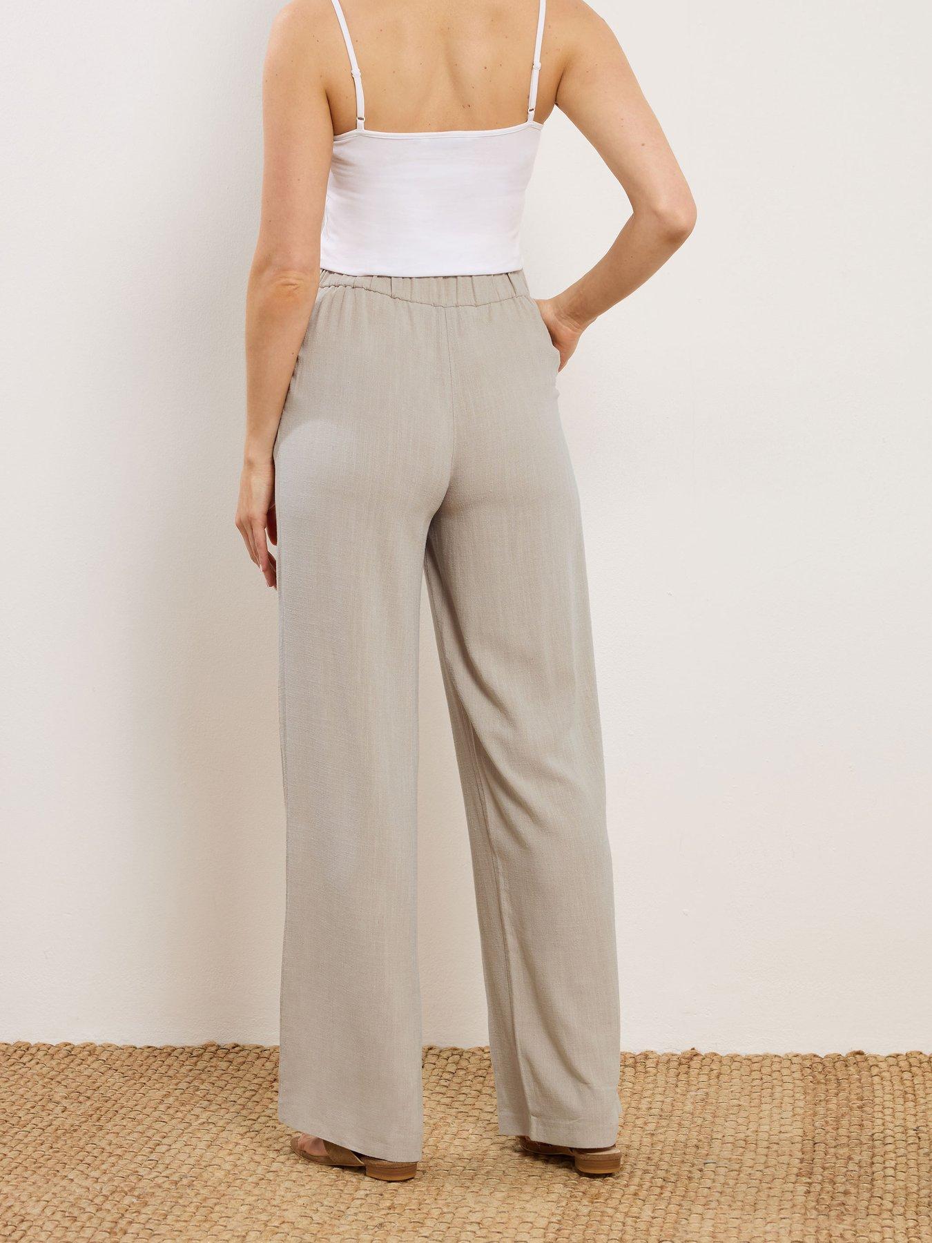 Image 2 of 4 of Long Tall Sally Tall Linen Pleat Front Trousers 36"