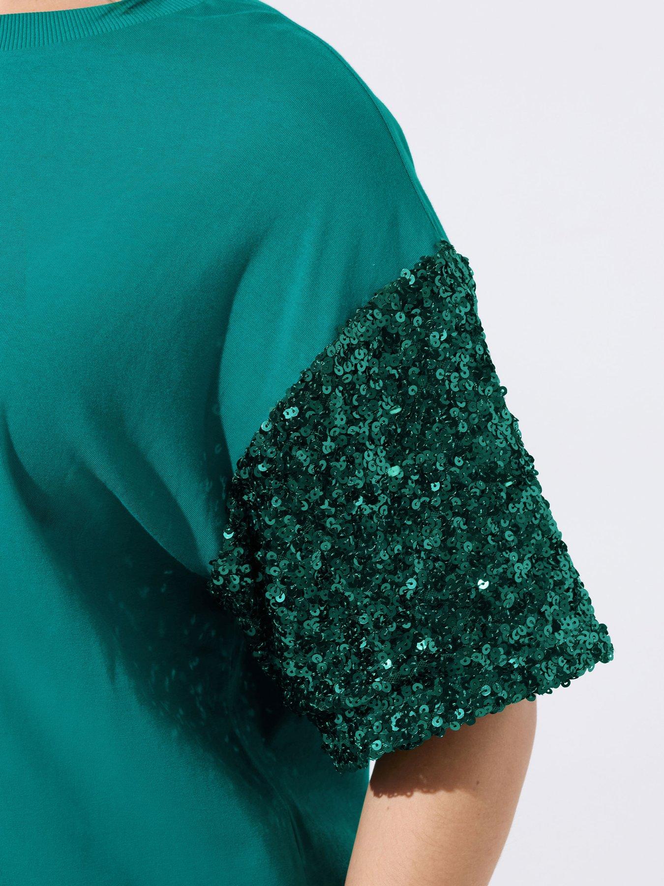 Image 4 of 5 of Yours Curve Sequin Sleeve Dress