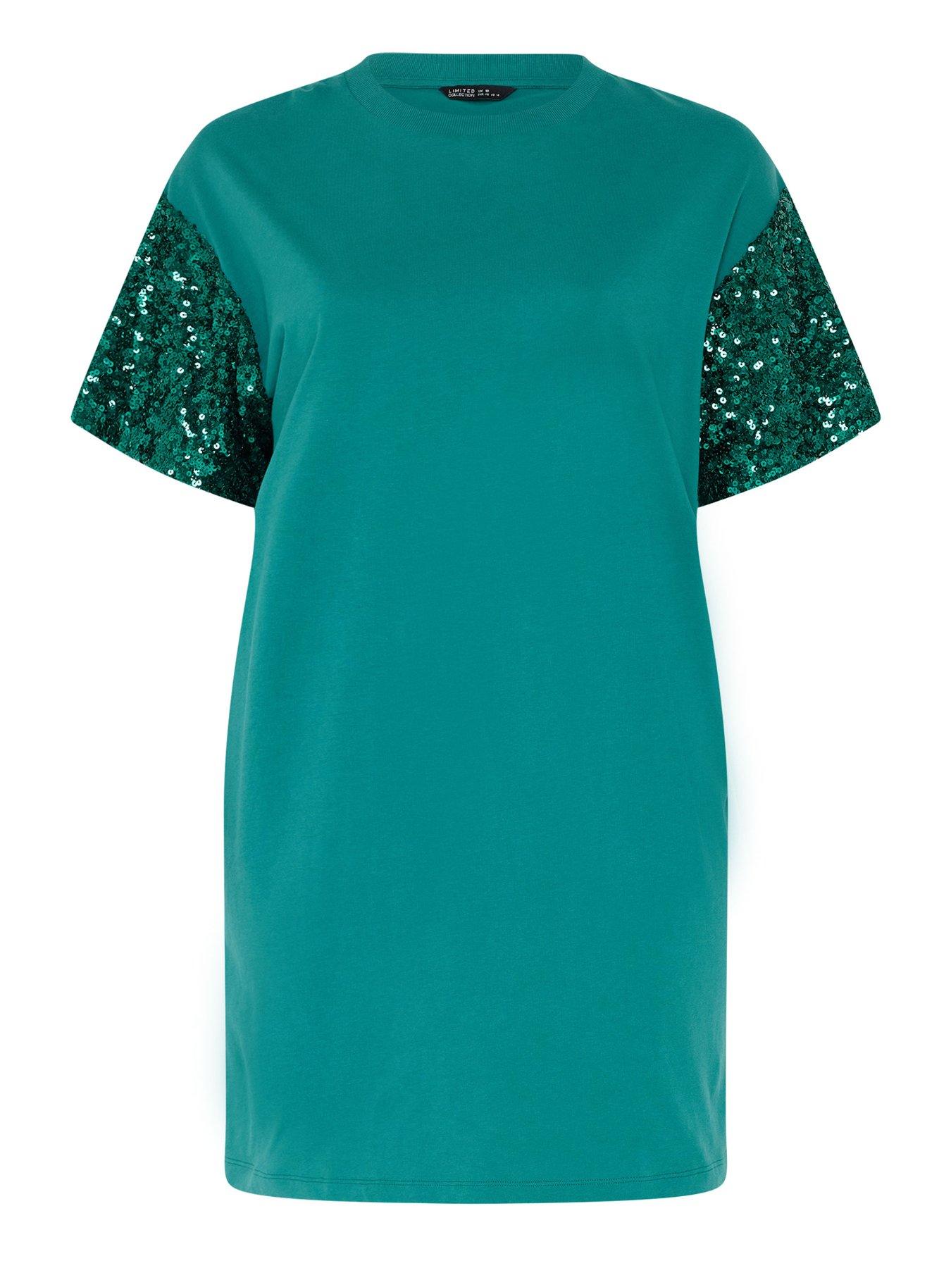 Image 5 of 5 of Yours Curve Sequin Sleeve Dress