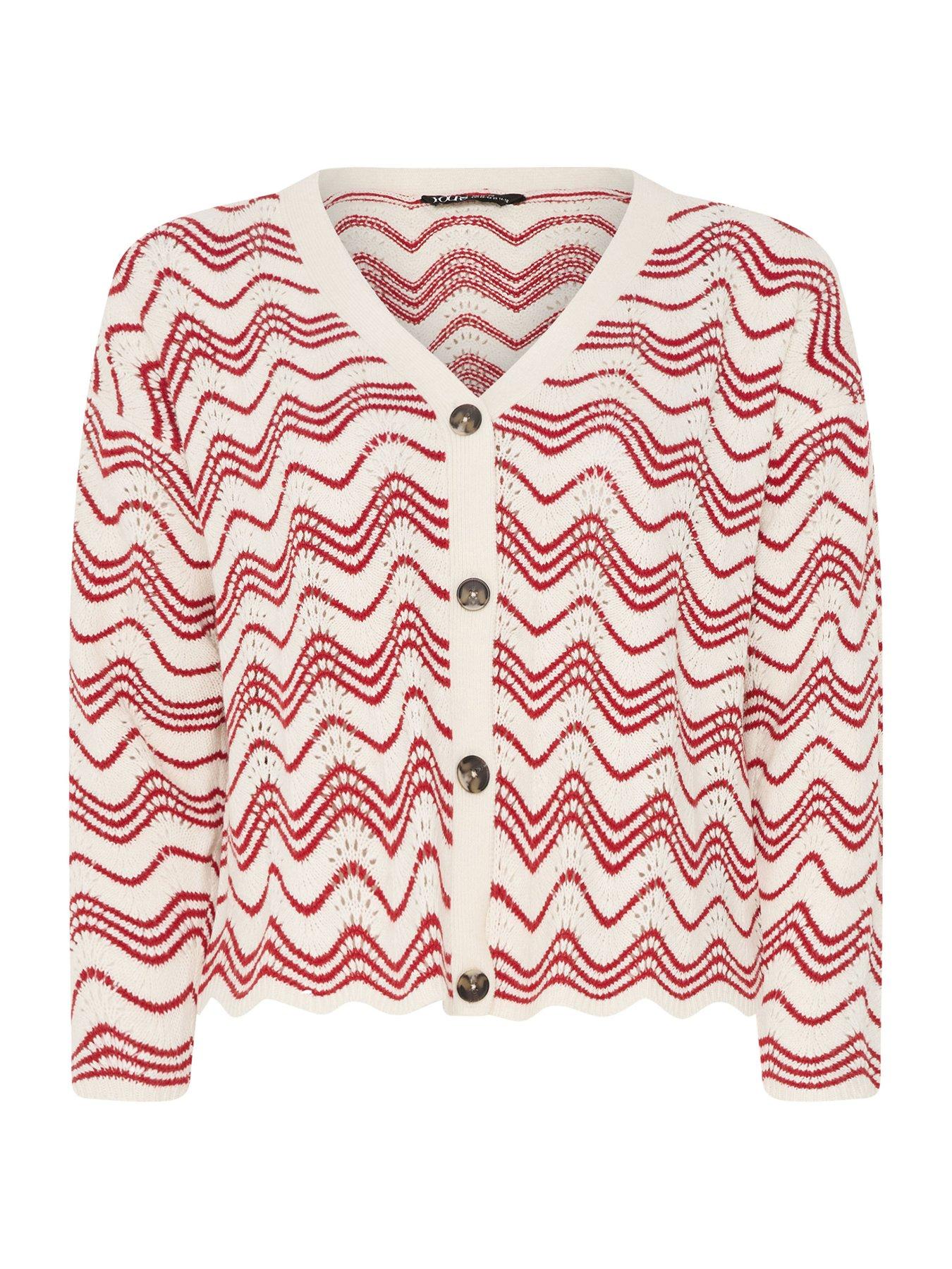 Image 5 of 5 of Yours Curve Wave Pointelle Cardigan