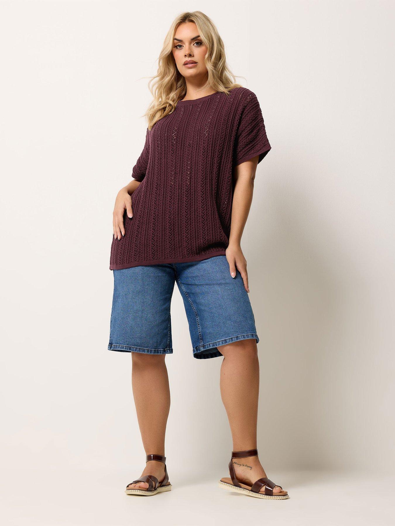 Image 3 of 5 of Yours Curve Boxy Striped Cover Up