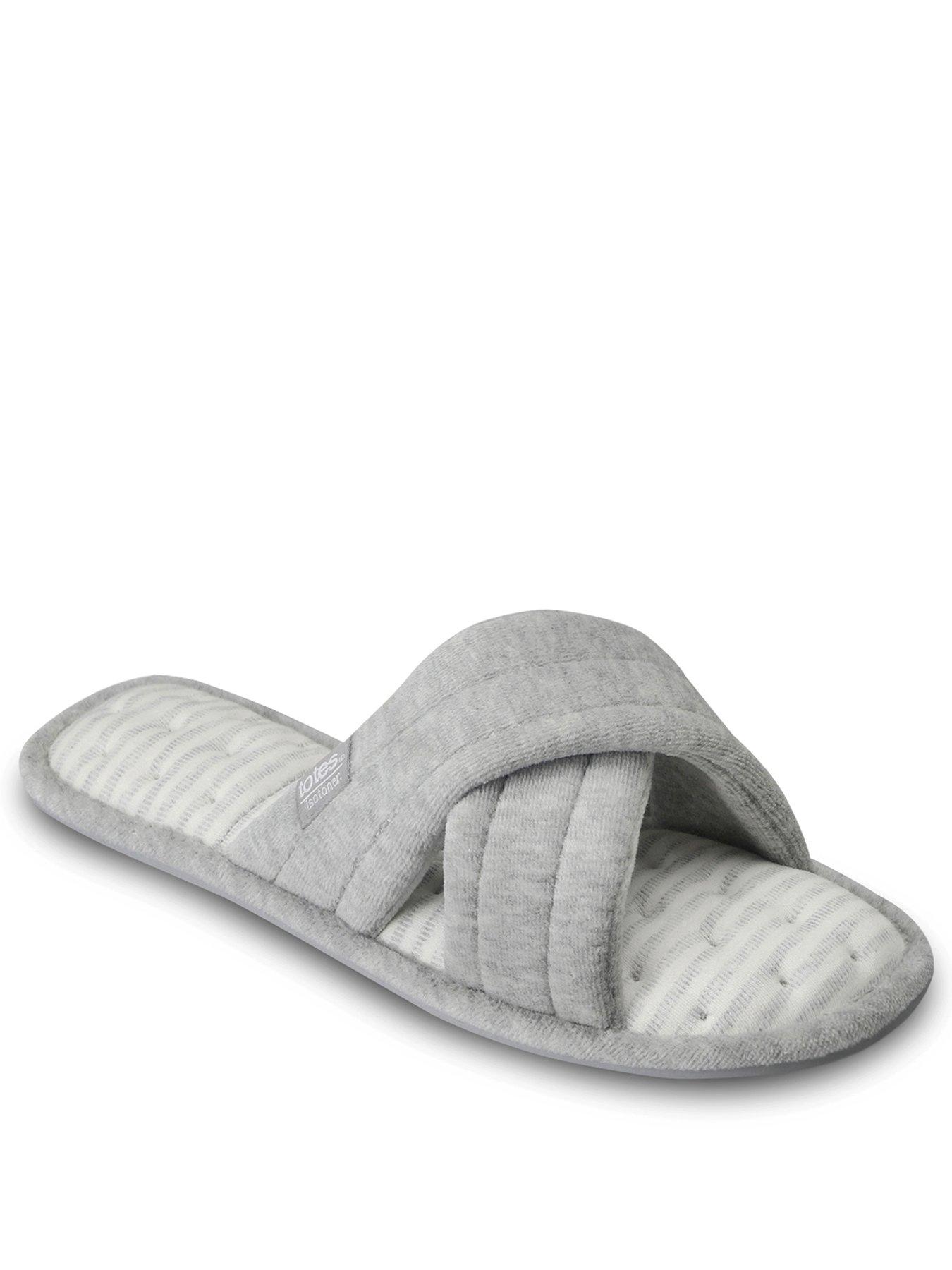 Image 2 of 5 of Totes Isotoner Isotoner Ladies Marl Cross Strap Slipper - Grey