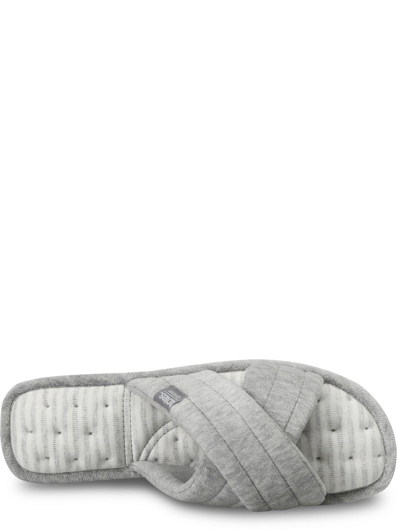 Image 3 of 5 of Totes Isotoner Isotoner Ladies Marl Cross Strap Slipper - Grey