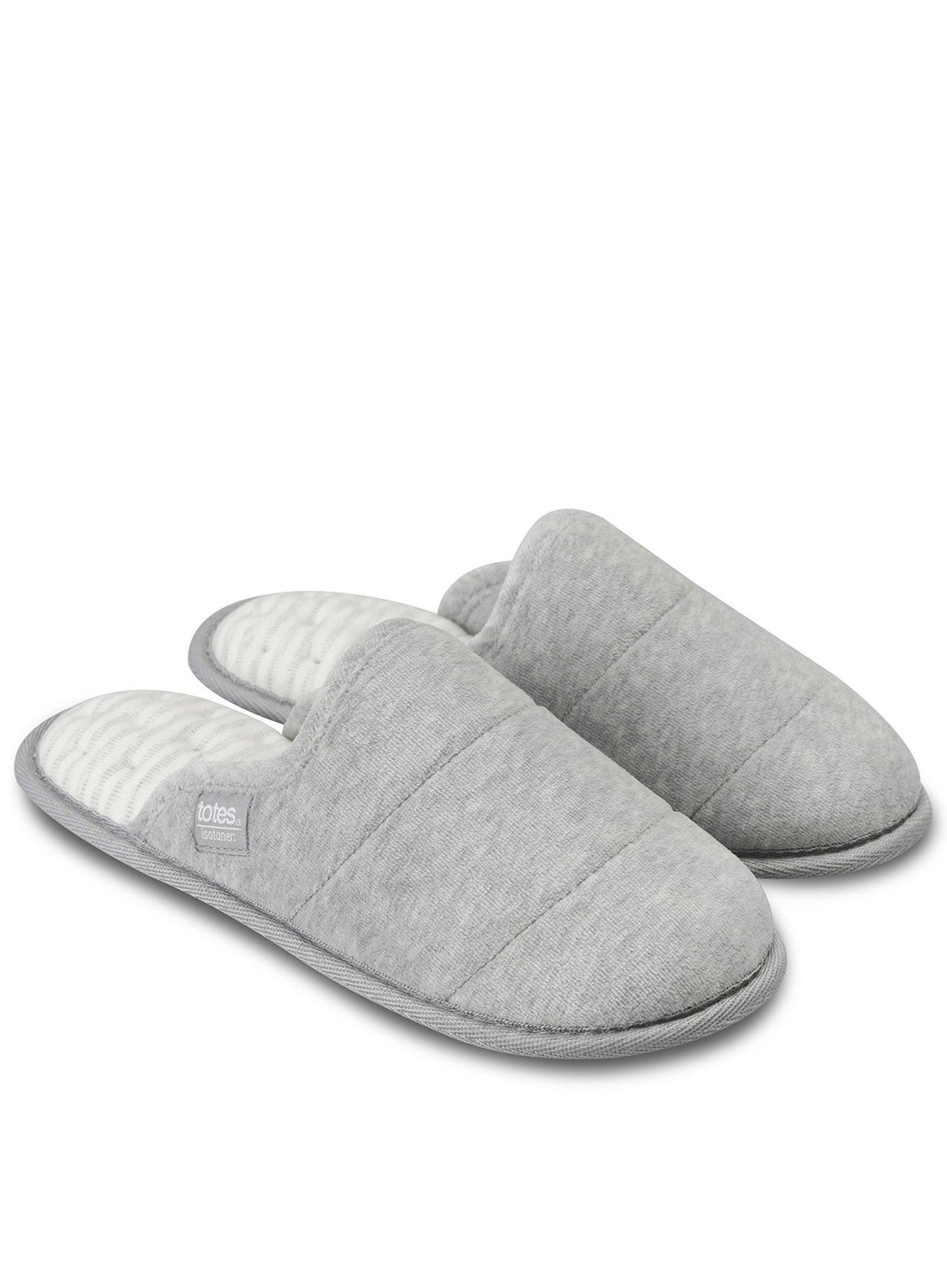 Totes Isotoner Isotoner Ladies Marl Quilted Mule Slipper - Grey