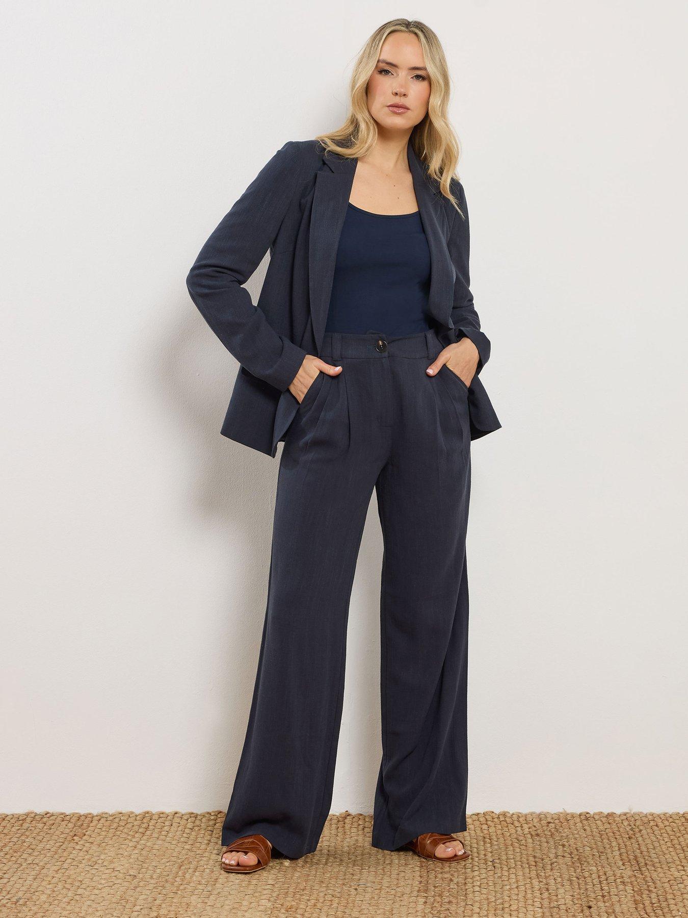 Long Tall Sally Tall Linen Pleat Front Trousers 34"