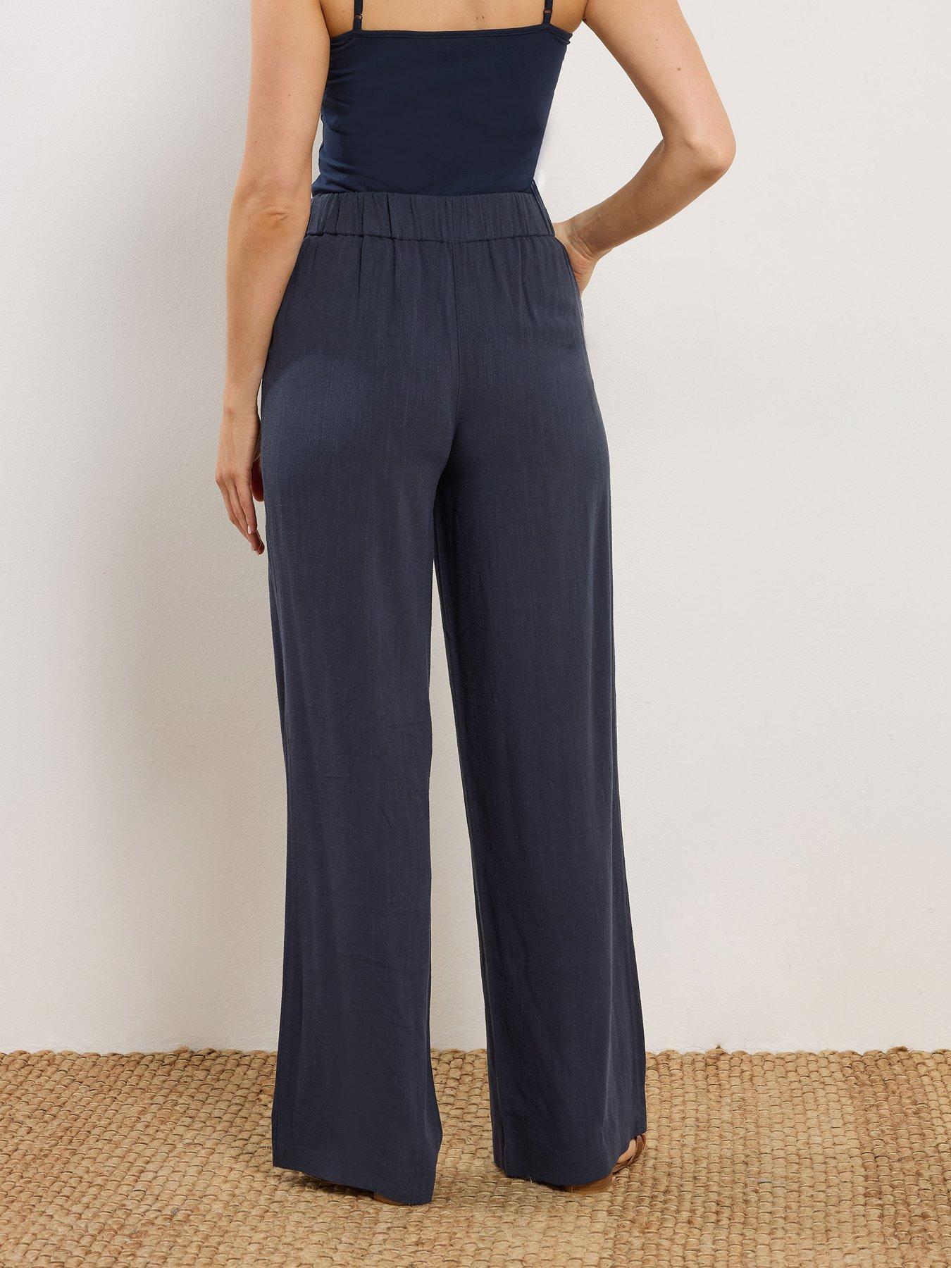 Image 2 of 4 of Long Tall Sally Tall Linen Pleat Front Trousers 36"