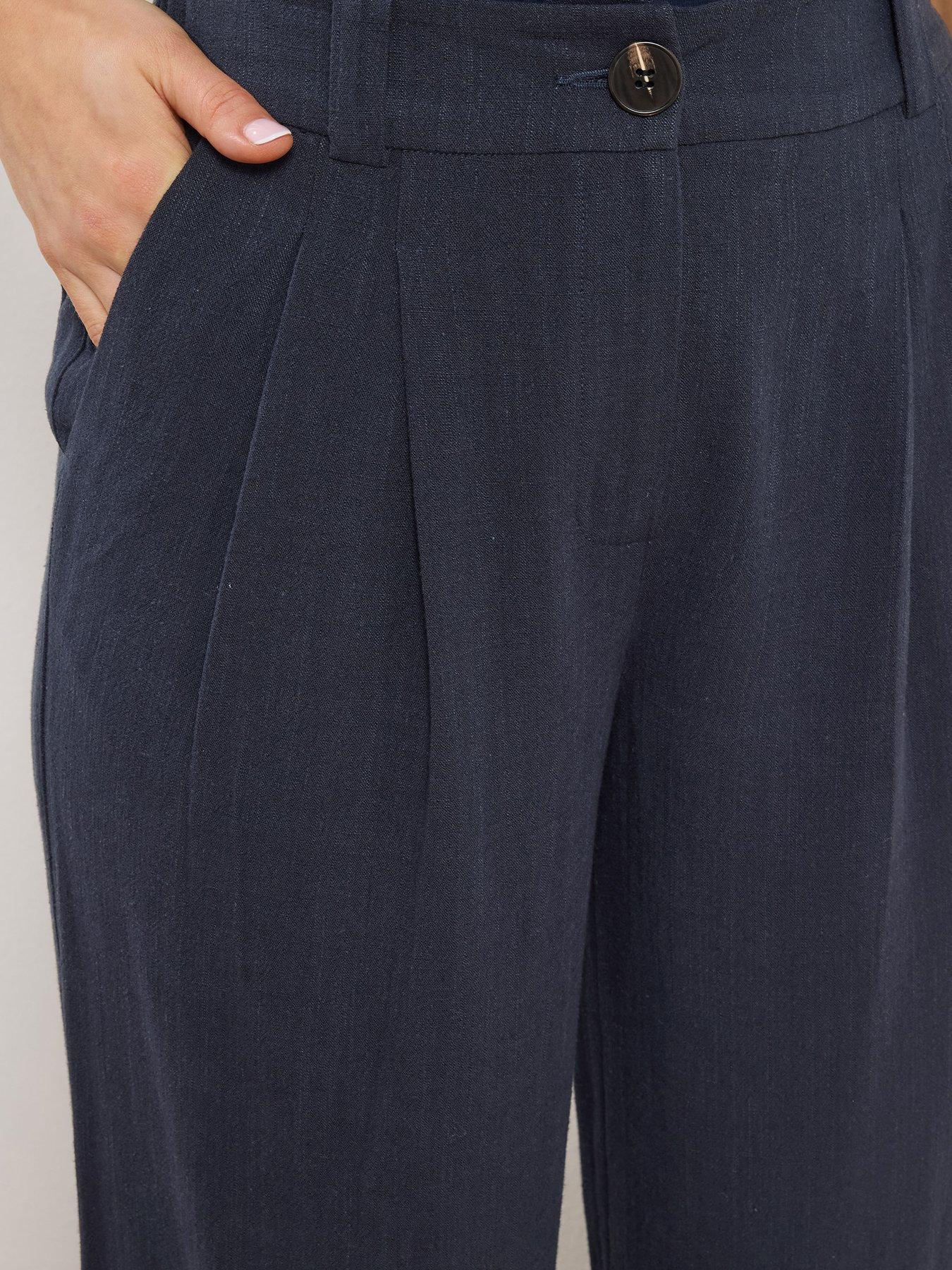 Image 4 of 4 of Long Tall Sally Tall Linen Pleat Front Trousers 36"