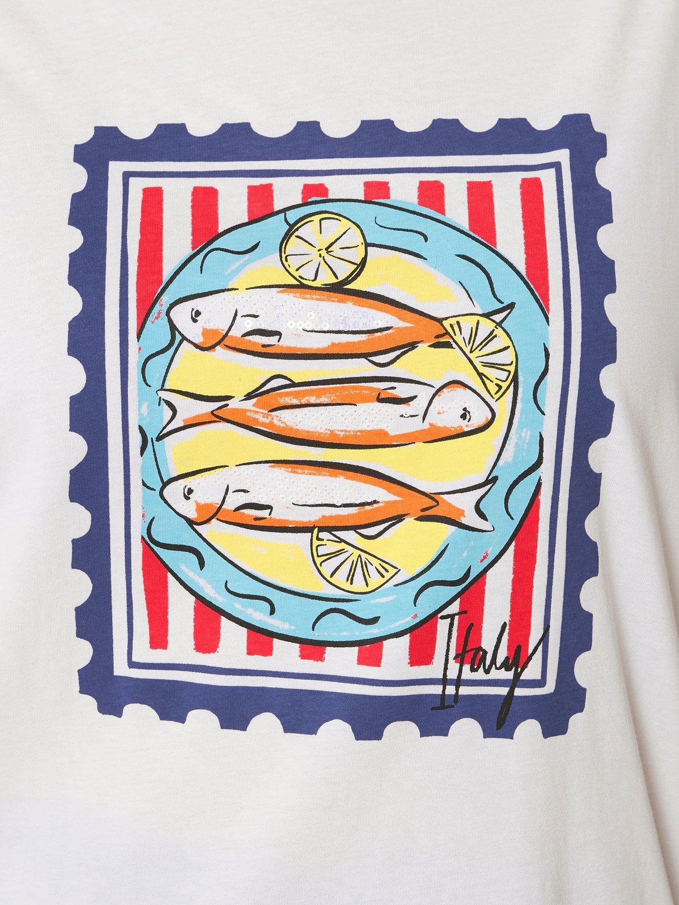 Image 4 of 5 of Yours Curve Placement Ringer T-Shirt - White