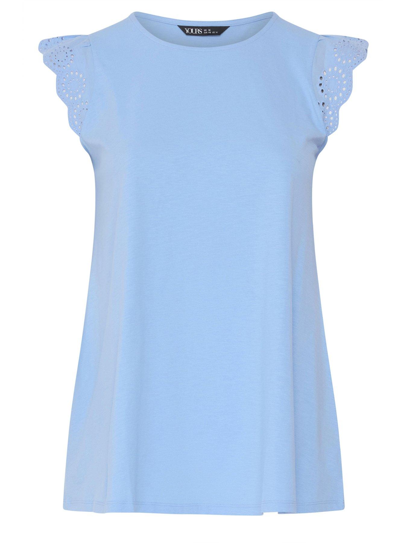 Image 5 of 5 of Yours Curve Broderie Frill Sleeve Vest