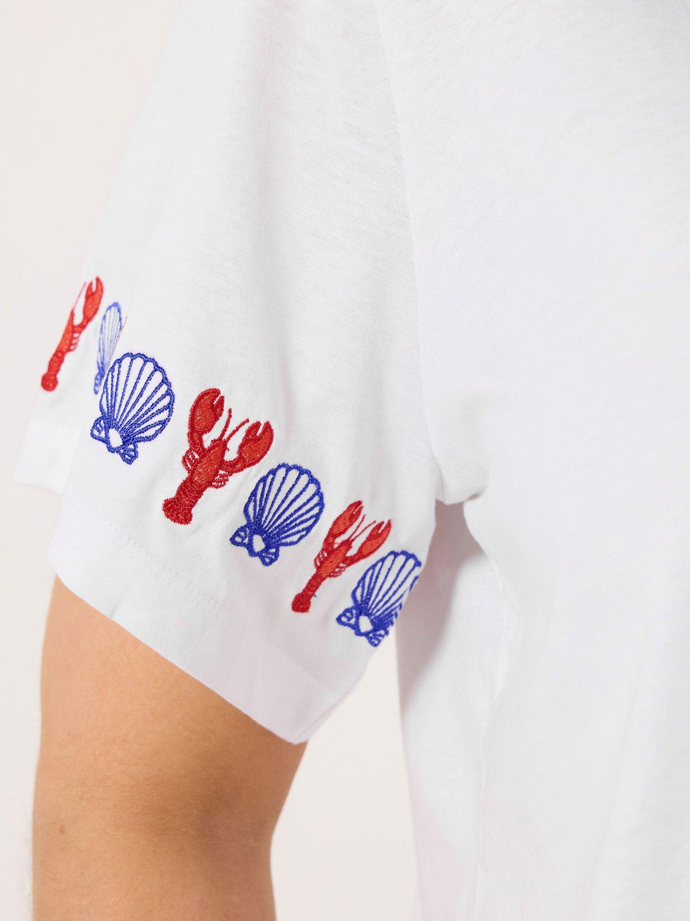 Image 4 of 5 of Yours Curve Printed Embroidery T-Shirt