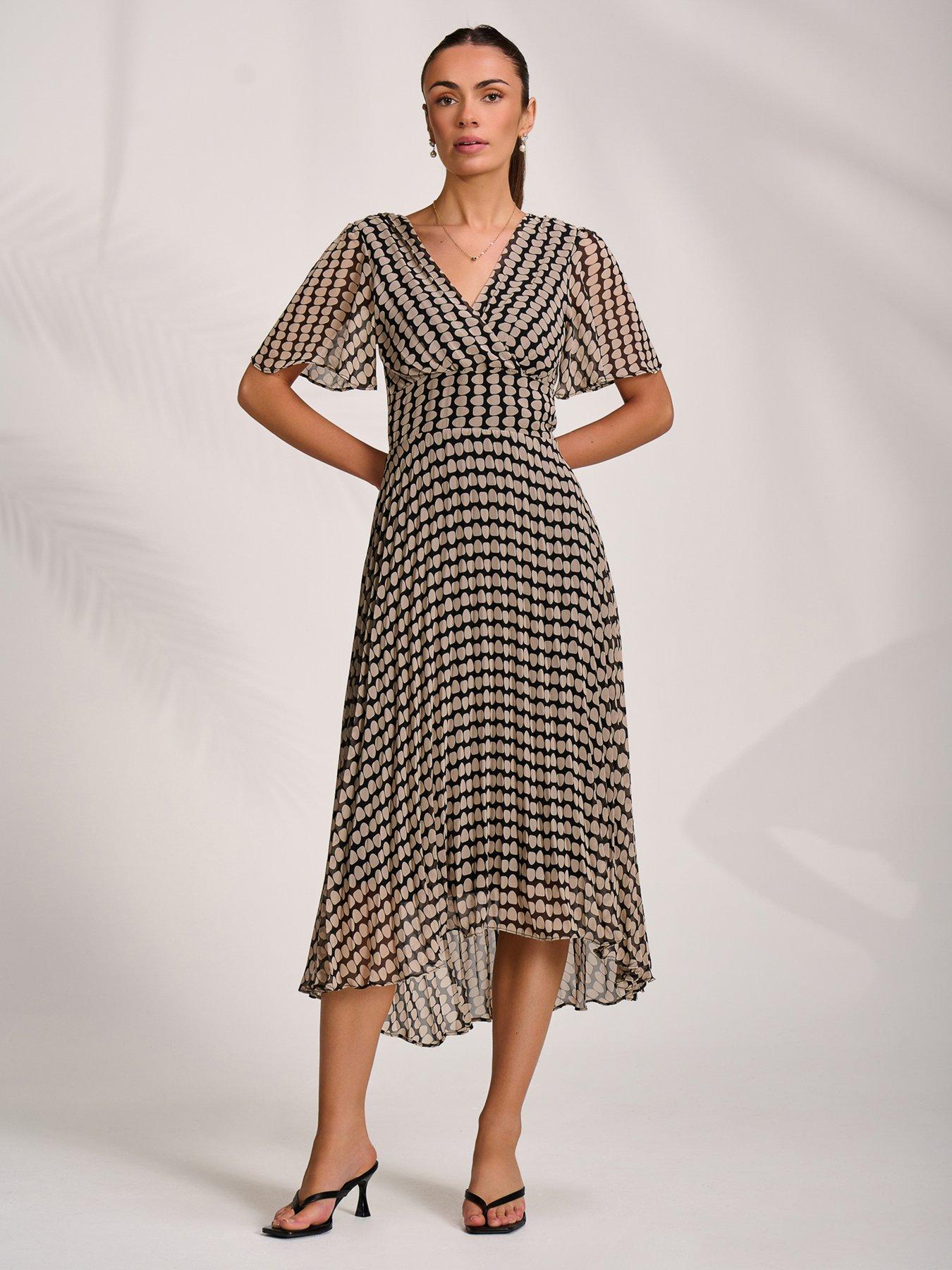 Jolie Moi Pleated Chiffon Maxi Dress - Grey