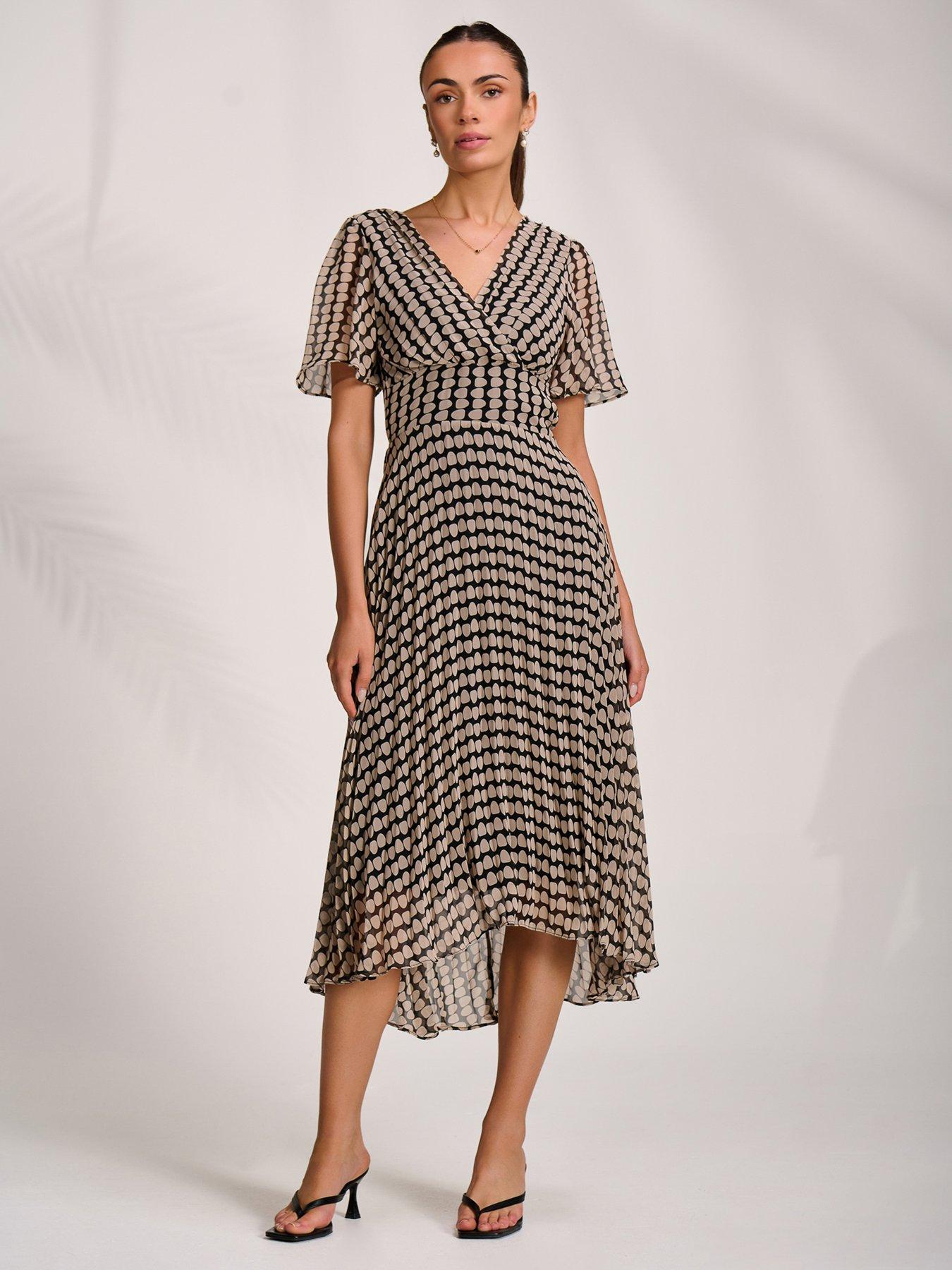 Jolie Moi Pleated Chiffon Maxi Dress - Grey | Very