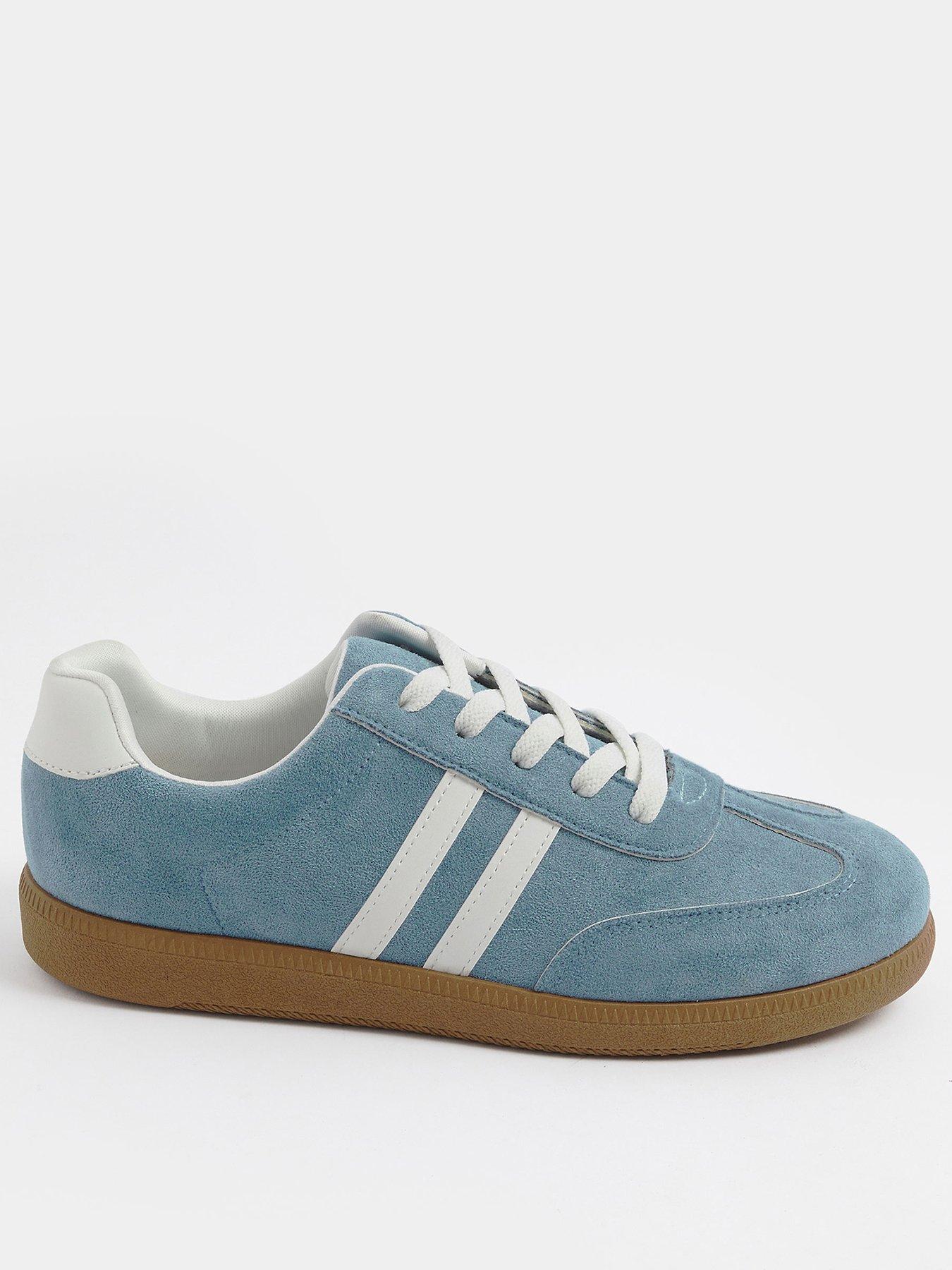 Yours Extra Wide Fit Retro Stripe Trainer - Blue