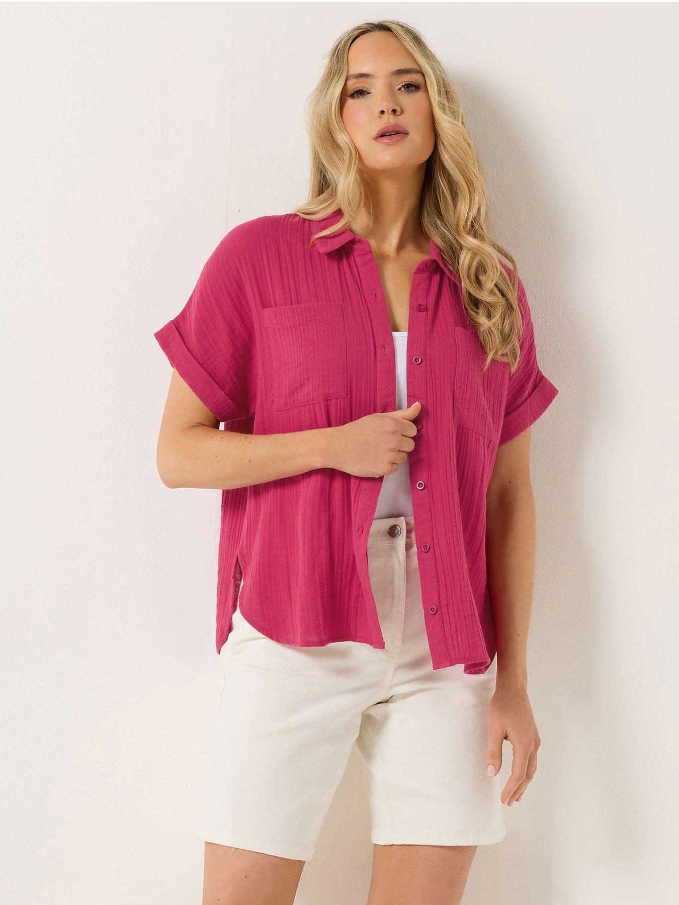 Long Tall Sally Cheesecloth Grown On Sleeve Shirt - Red