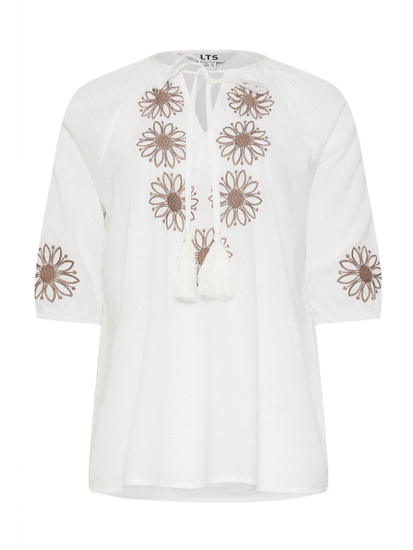 Image 5 of 5 of Long Tall Sally Embroidered Blouse - White