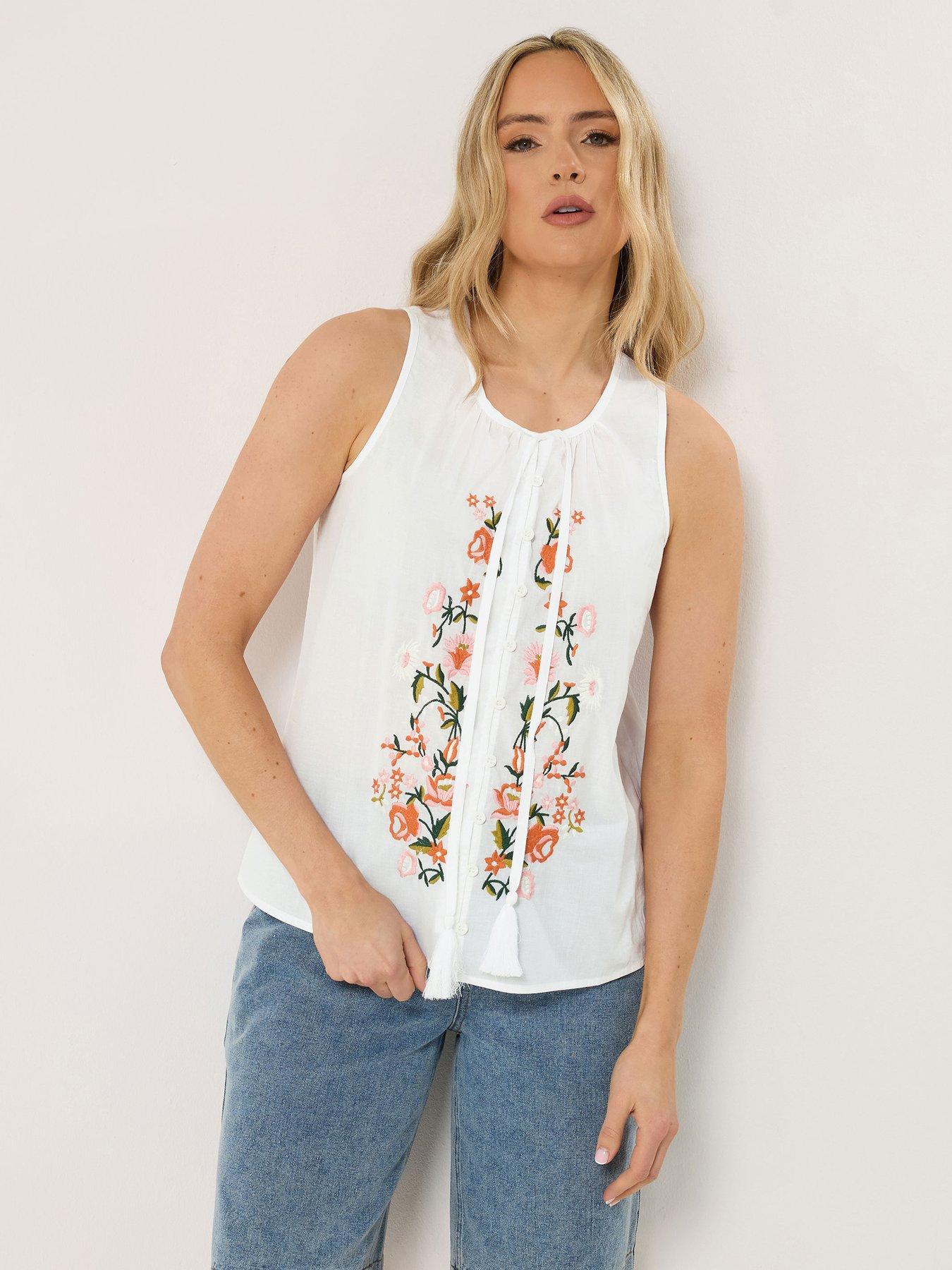 Image 1 of 5 of Long Tall Sally Embroidered Vest - White