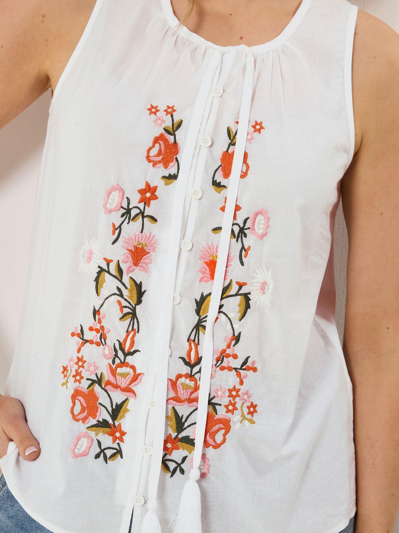 Image 4 of 5 of Long Tall Sally Embroidered Vest - White