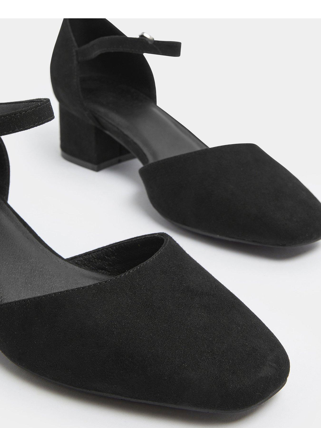 Image 4 of 4 of Yours Extra Wide Fit Square Toe Block Heels - Black