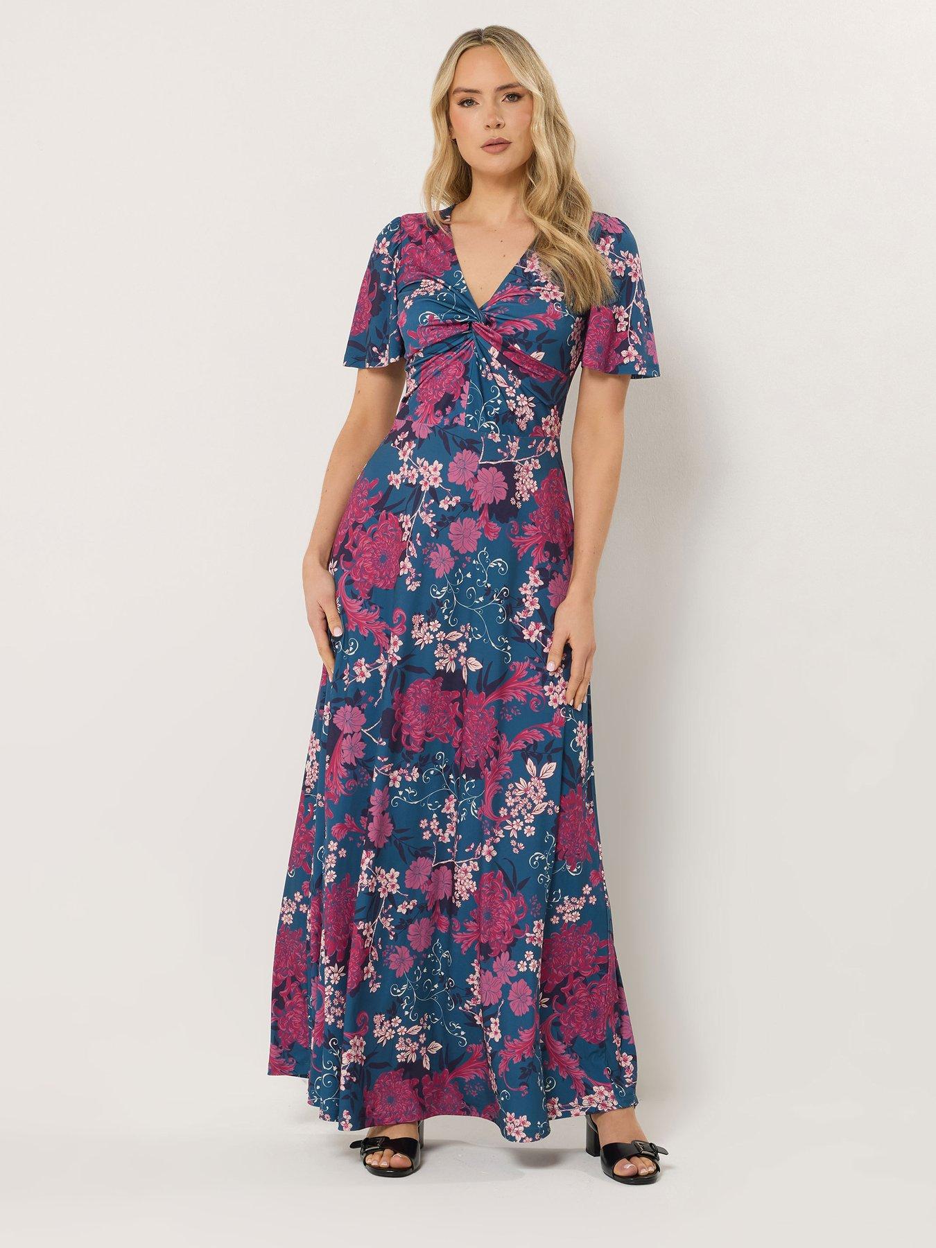 Image 1 of 4 of Long Tall Sally Tall Floral Ity Twist Front Dress