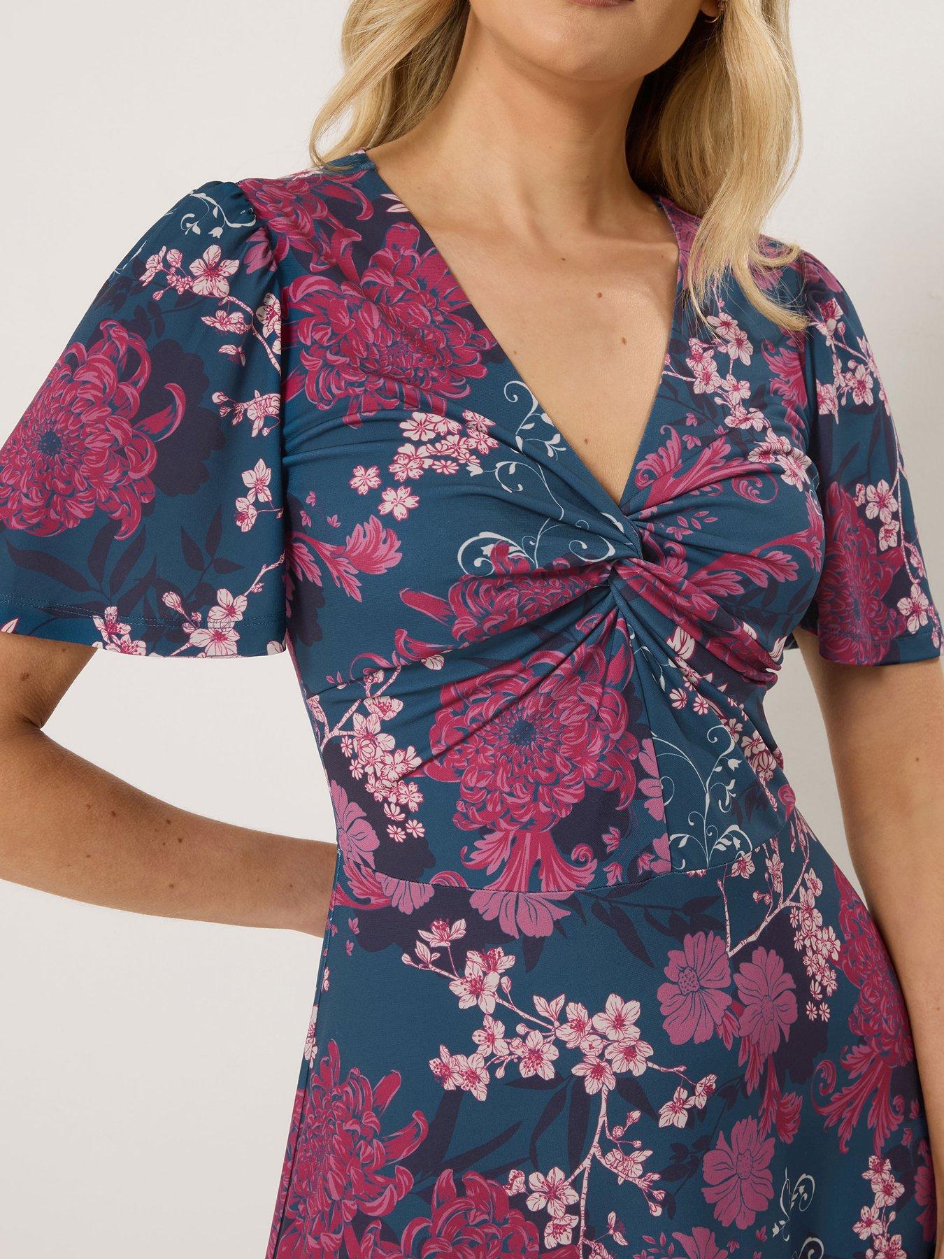 Image 4 of 4 of Long Tall Sally Tall Floral Ity Twist Front Dress