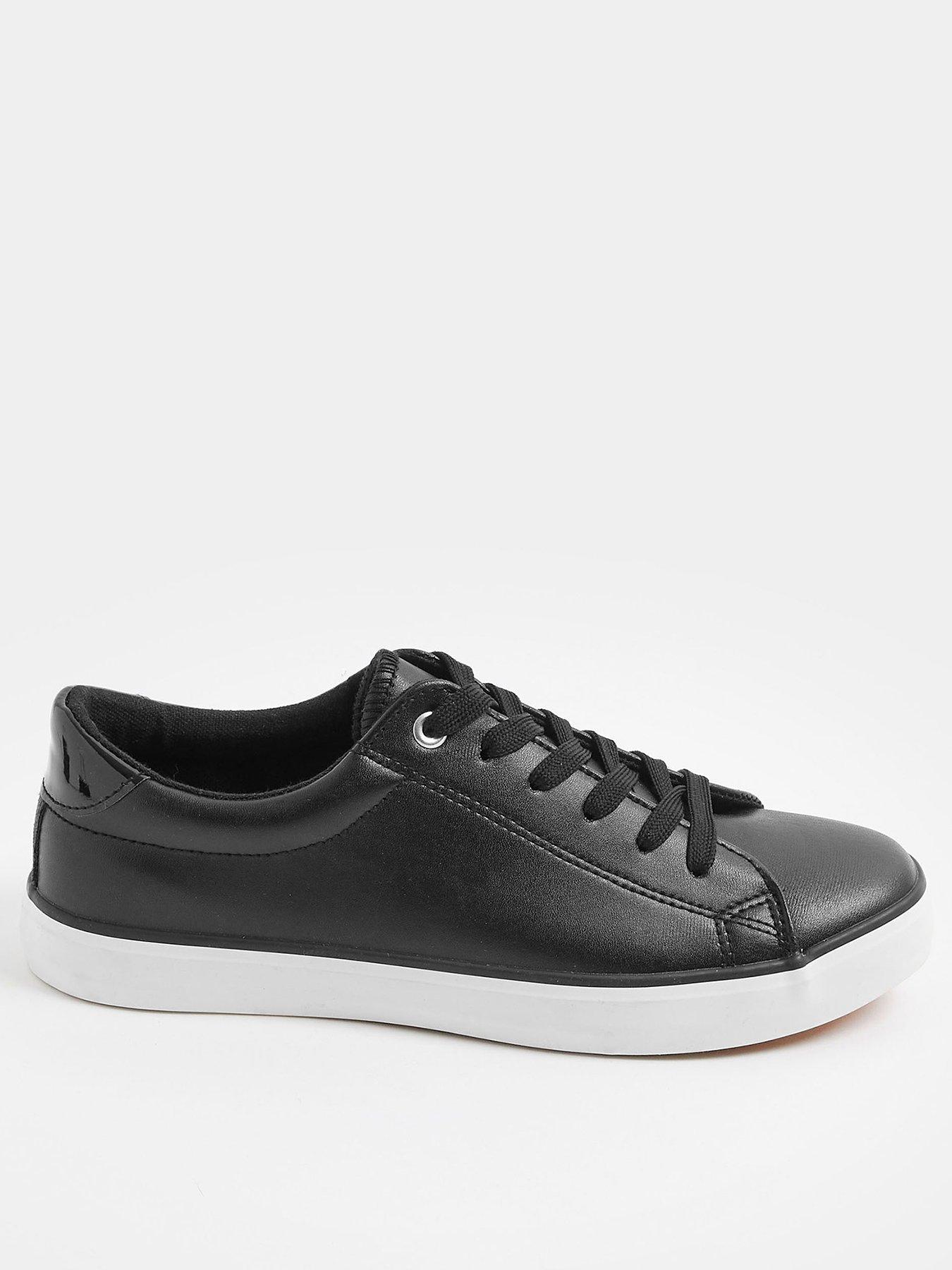 Yours Extra Wide Fit Slimsole Lace Up Trainers - Black