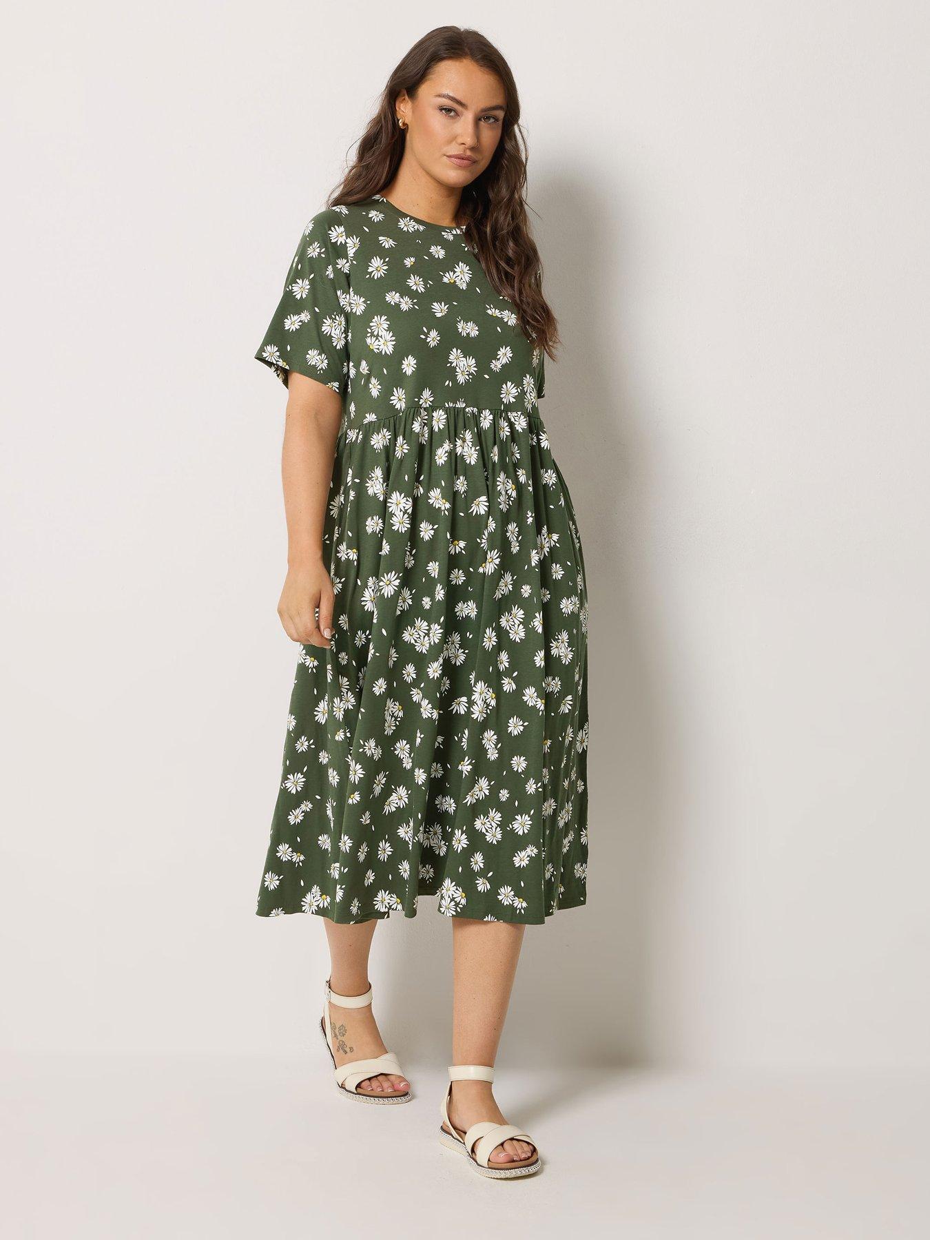 Yours Curve Throw On Midaxi Dress - Green