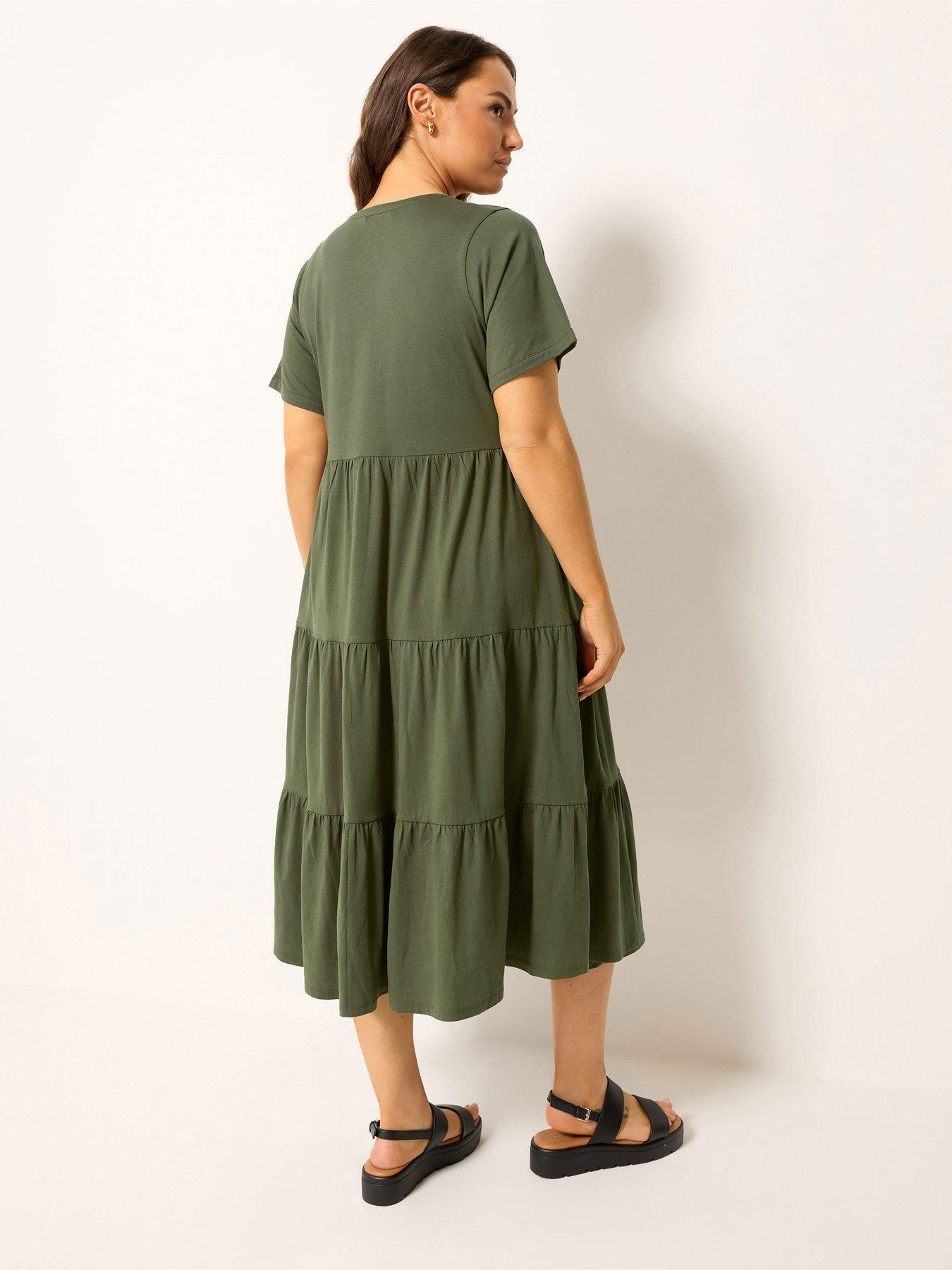 Image 2 of 5 of Yours Curve Cotton Tierred Dress