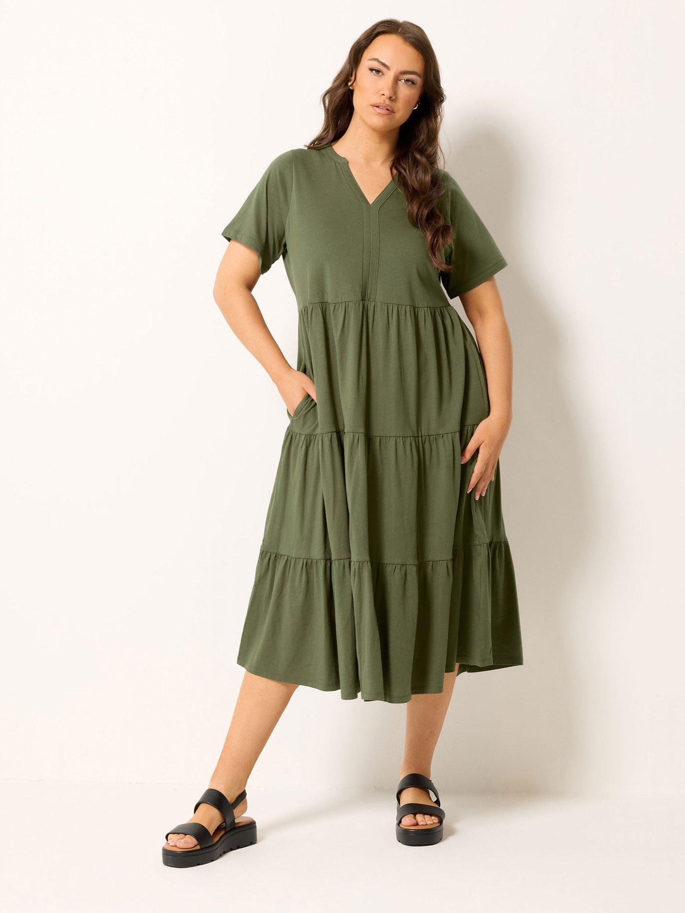 Image 3 of 5 of Yours Curve Cotton Tierred Dress