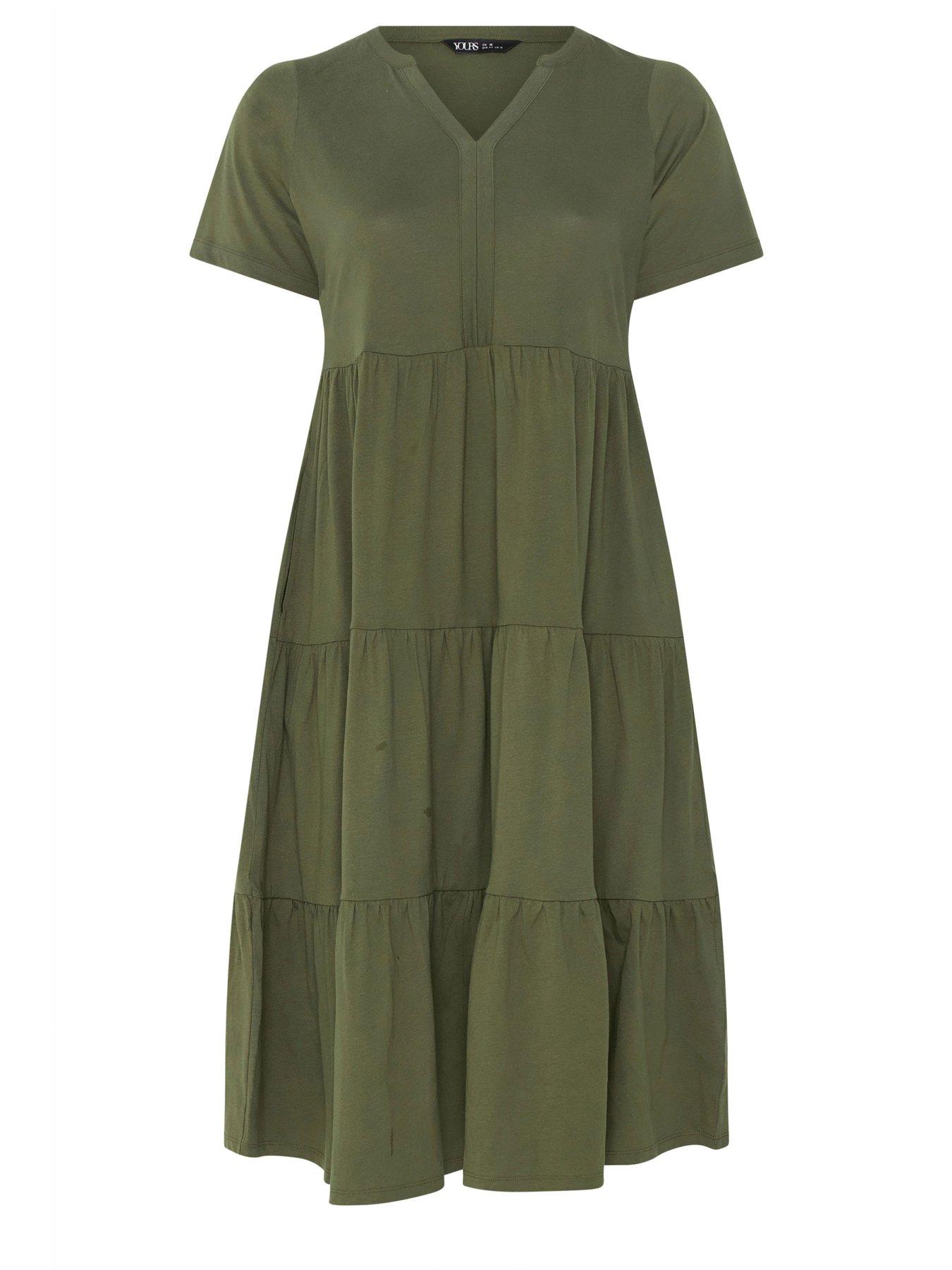 Image 5 of 5 of Yours Curve Cotton Tierred Dress