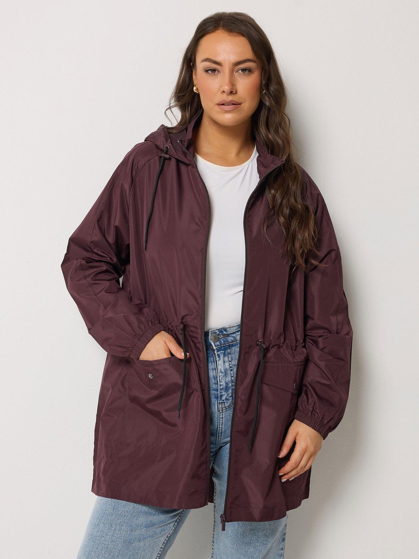 Image 1 of 5 of Yours Curve Solid Lightweight Parka - Purple