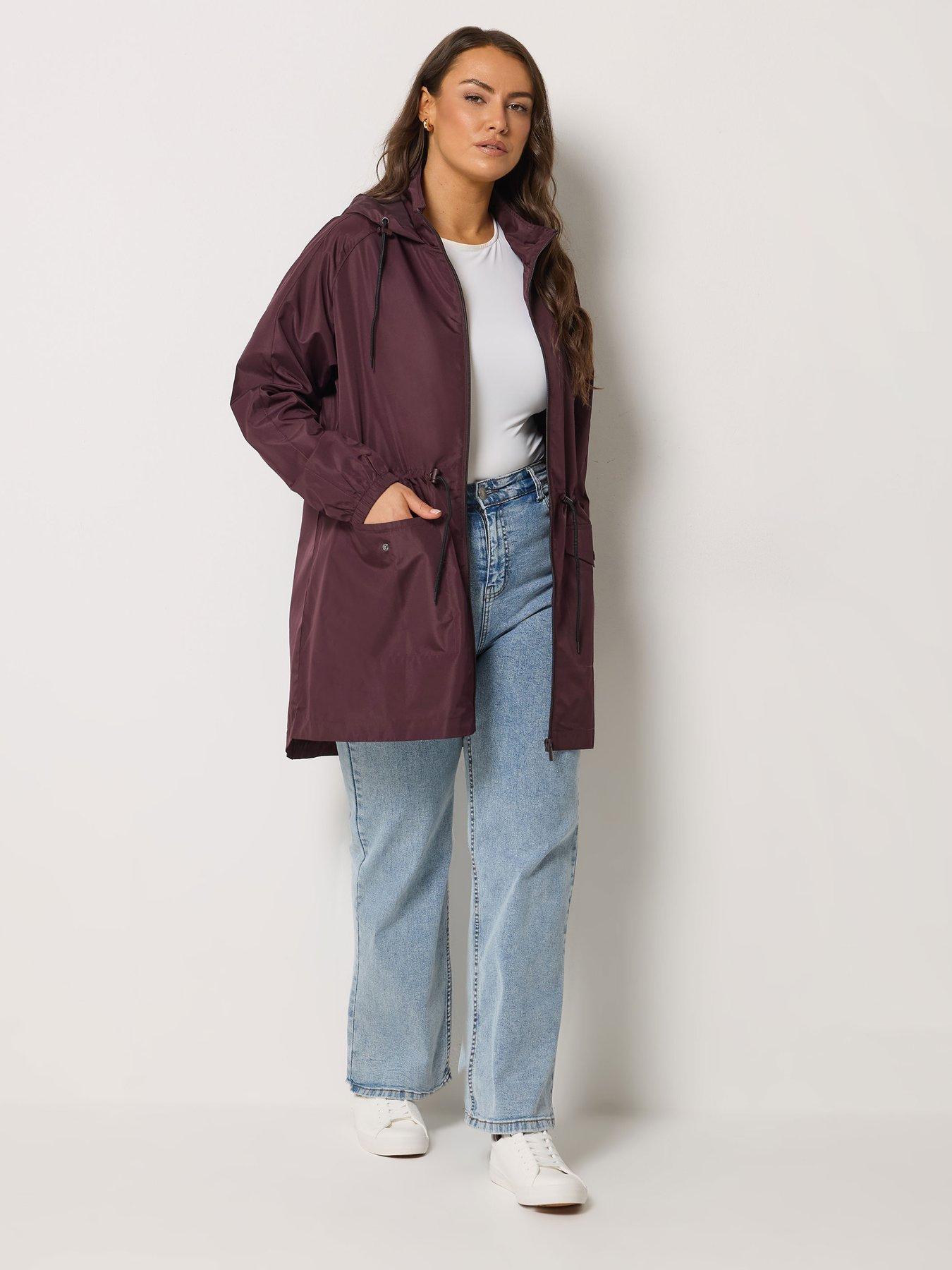 Image 3 of 5 of Yours Curve Solid Lightweight Parka - Purple