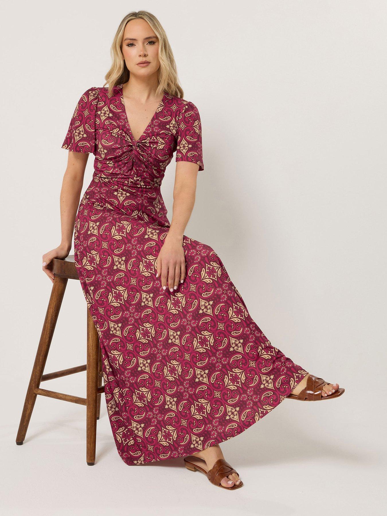 Long Tall Sally Tall Swirl Tile Ity Twist Front Dress