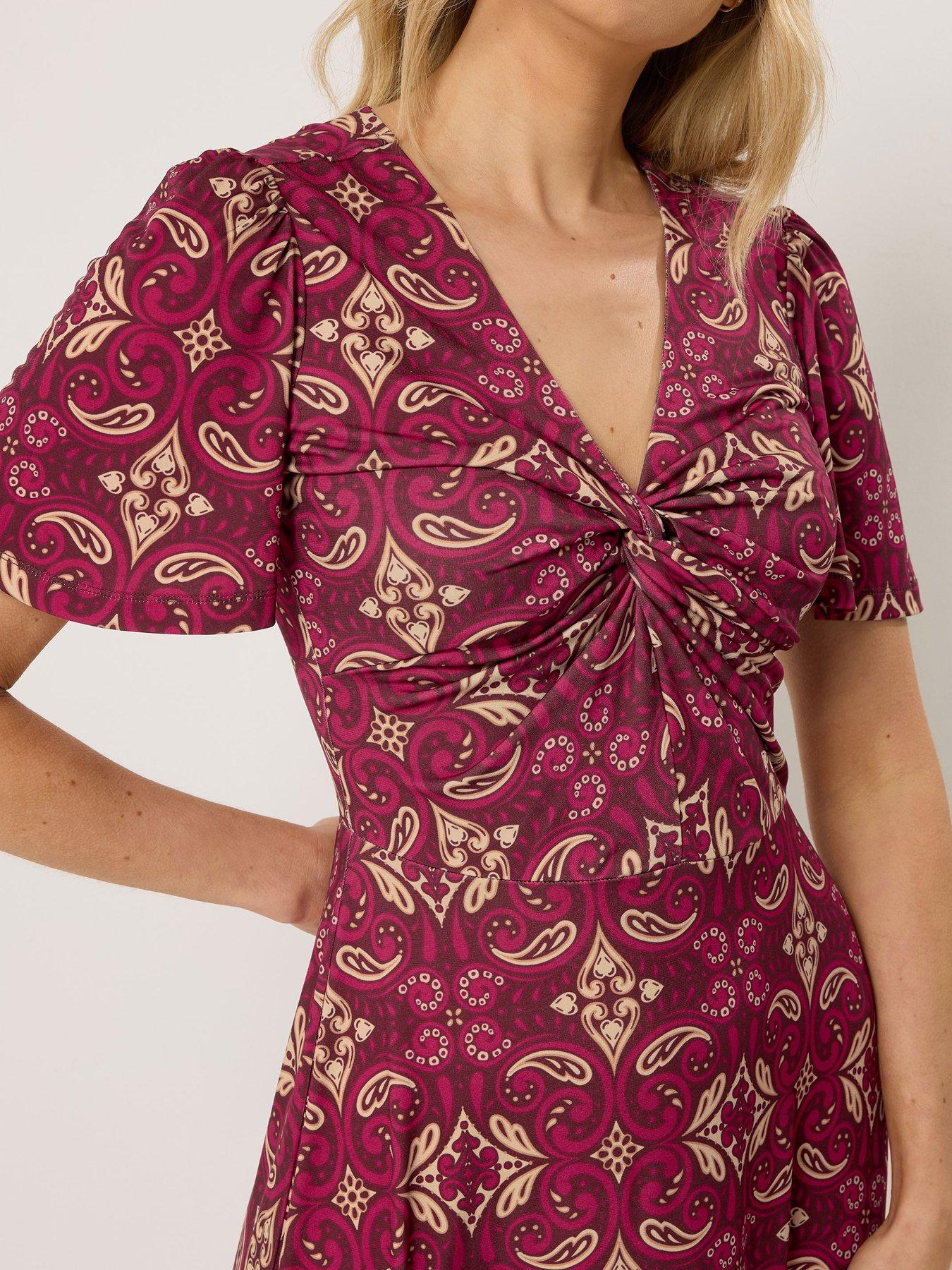 Image 4 of 4 of Long Tall Sally Tall Swirl Tile Ity Twist Front Dress