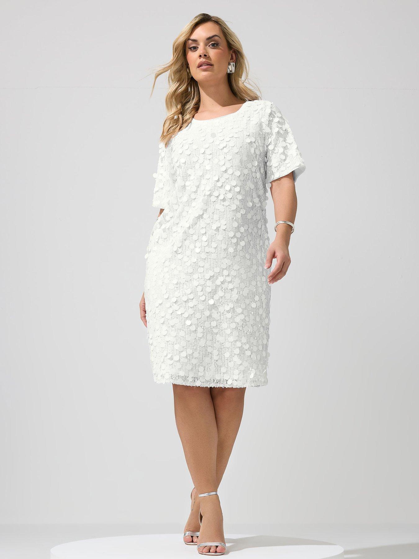Image 1 of 5 of Yours Curve Sequin T-Shirt Dress