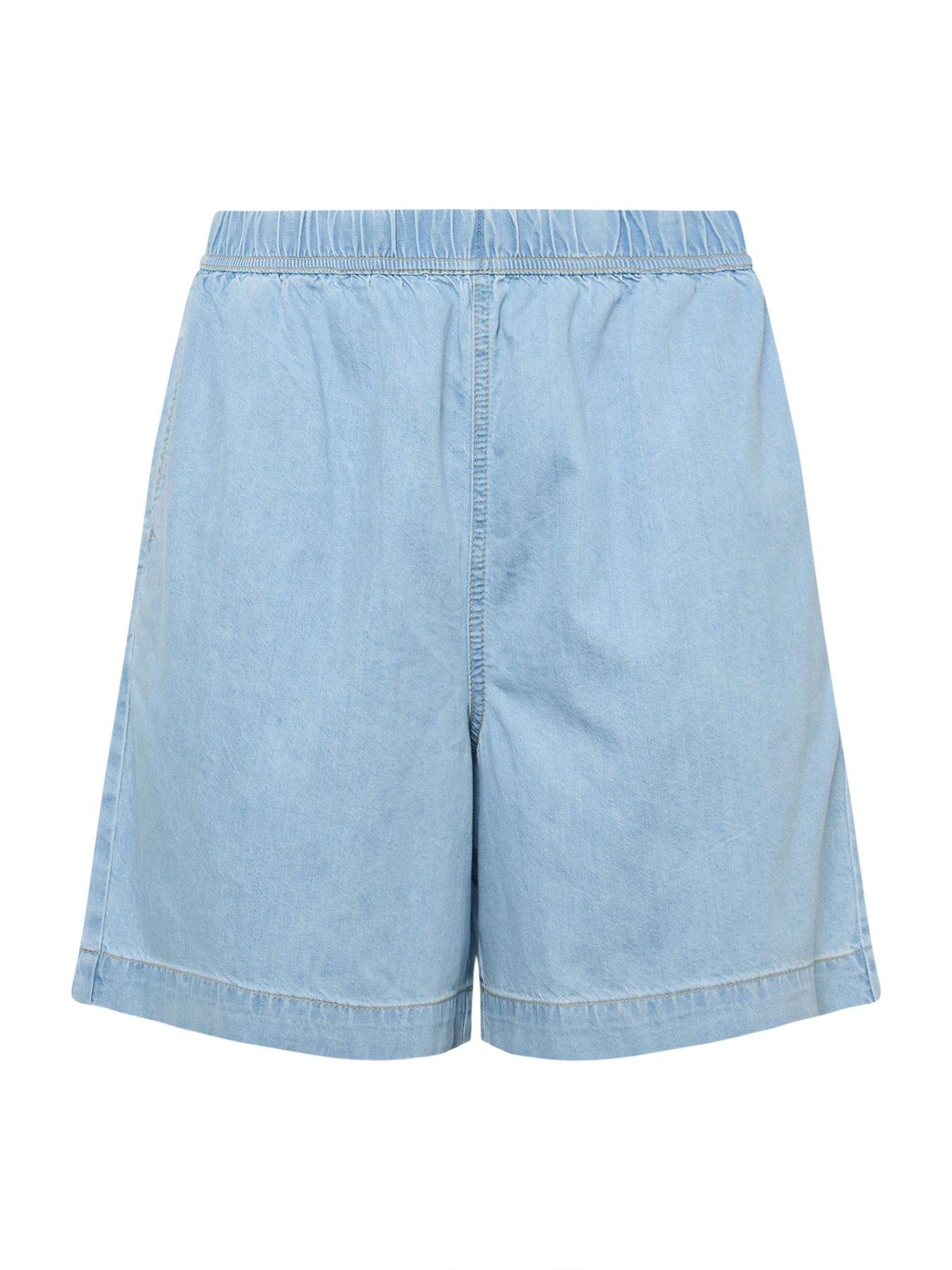 Image 5 of 5 of Yours Curve Denim Shorts - Blue