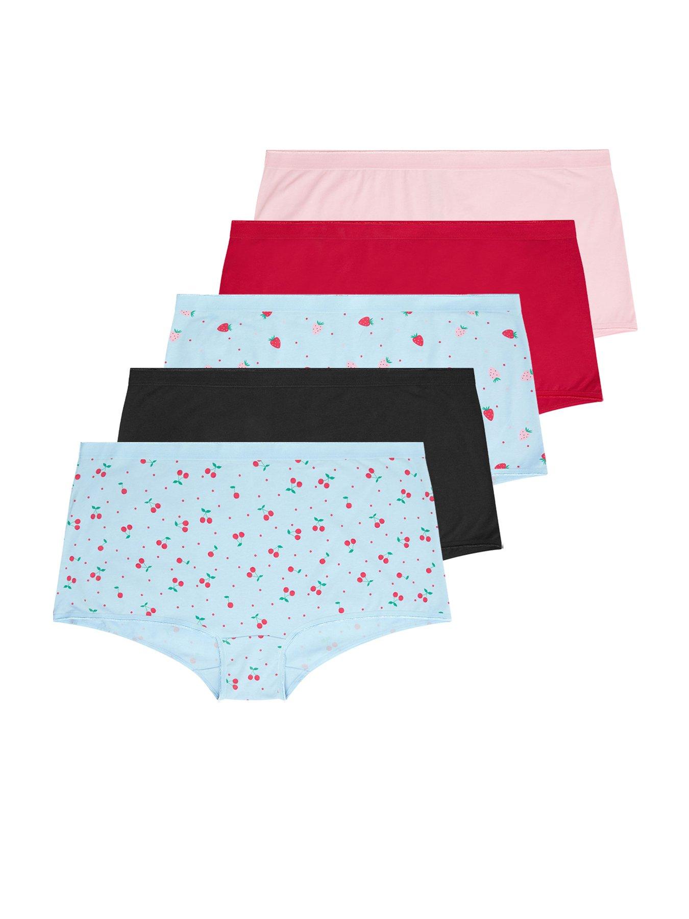 Image 5 of 5 of Yours Curve 5 Pack Berry Print Shorts