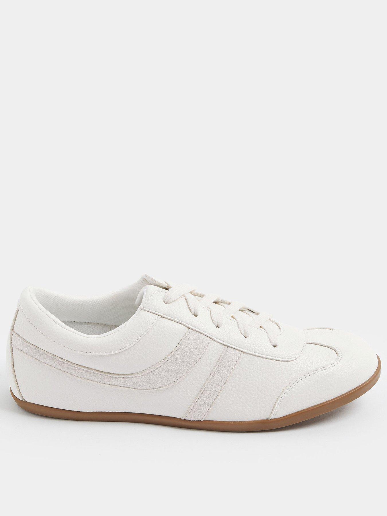Yours Retro Stripe Trainers - White