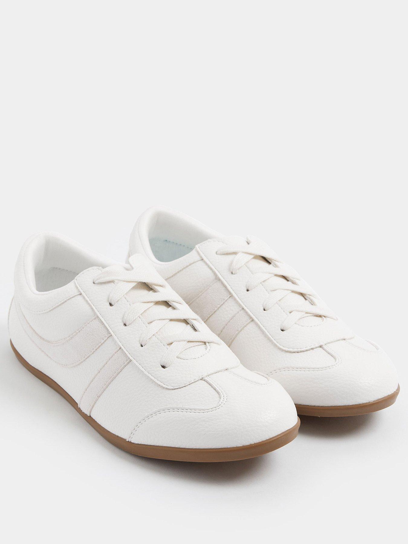 Image 2 of 4 of Yours Retro Stripe Trainers - White