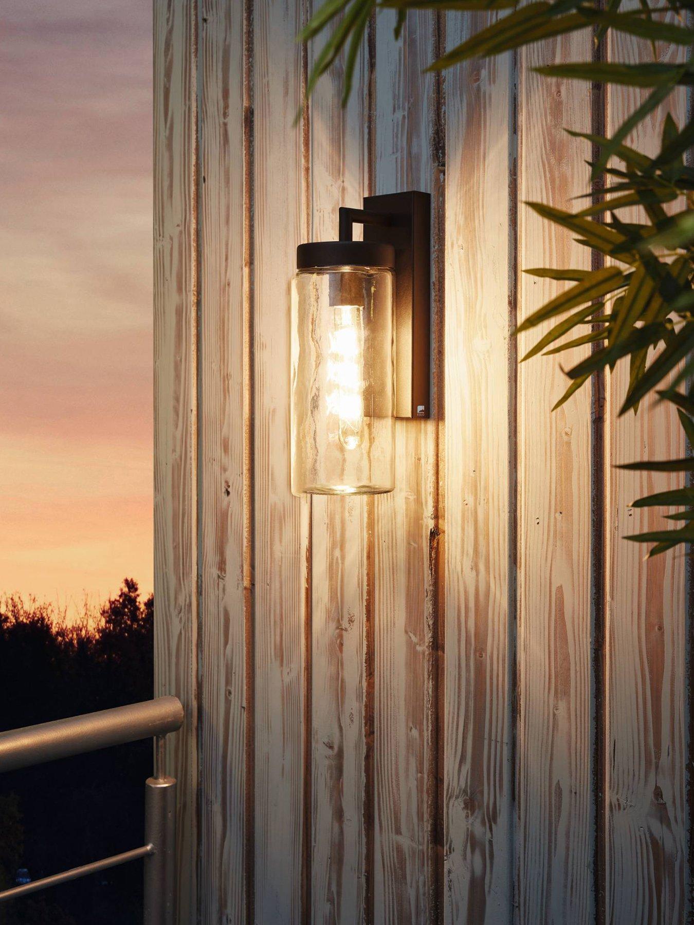 Eglo Bovolone 1-Light Modern Black Exterior Wall Lamp