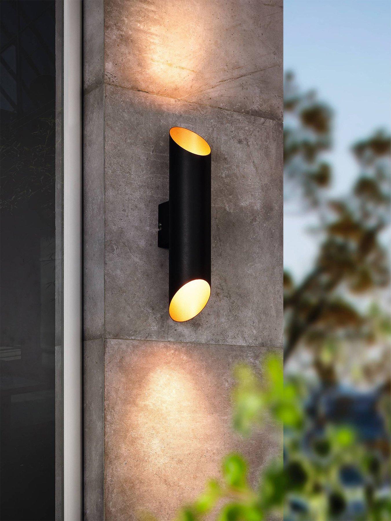Image 1 of 5 of Eglo Agolada 2-Light Copper And Black Exterior Wall Light