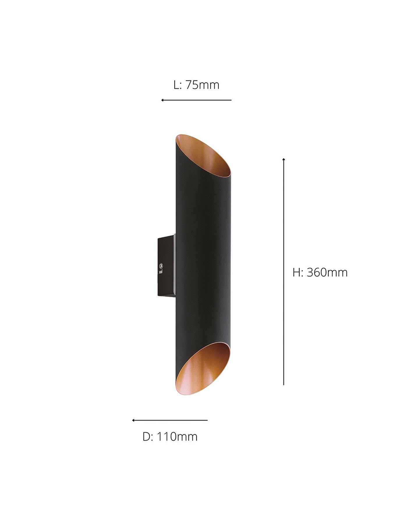Image 4 of 5 of Eglo Agolada 2-Light Copper And Black Exterior Wall Light